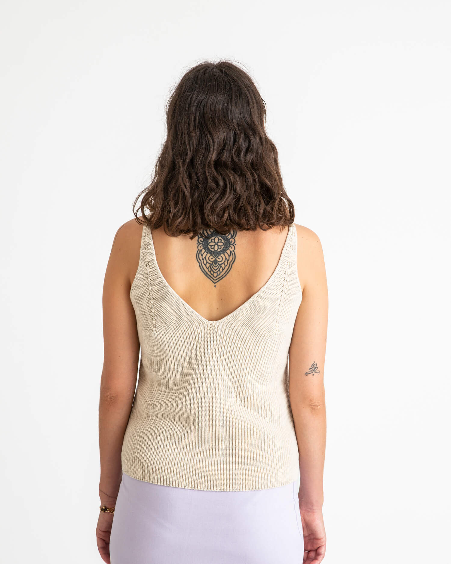 White, knitted tank top made from 100% organic cotton from Matona
