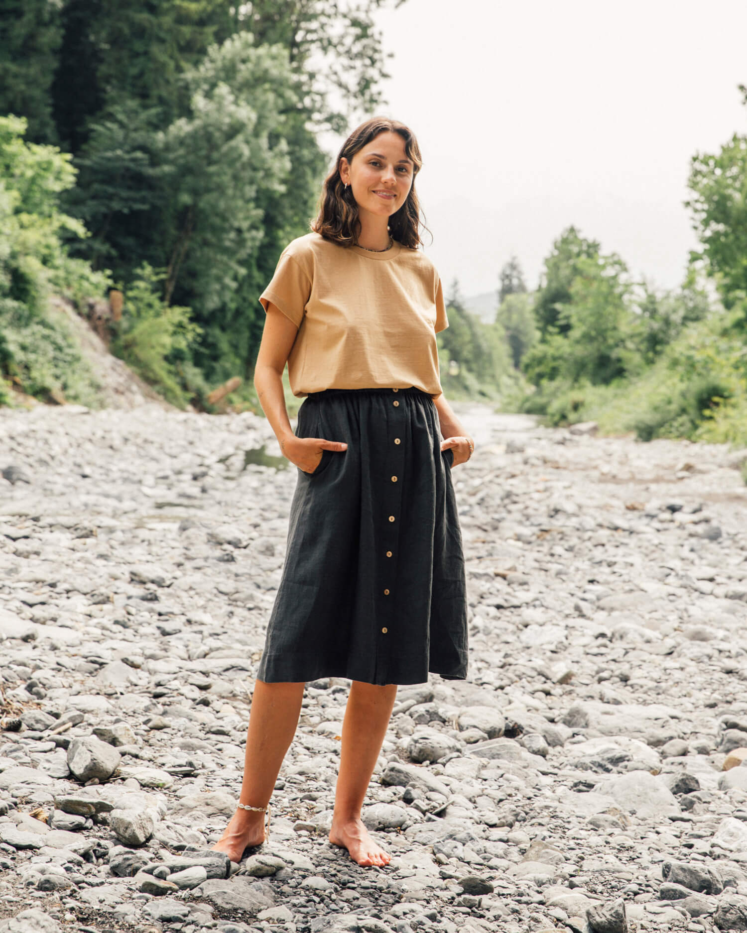 Light brown Essential T-shirt made from 100% organic cotton from Matona
