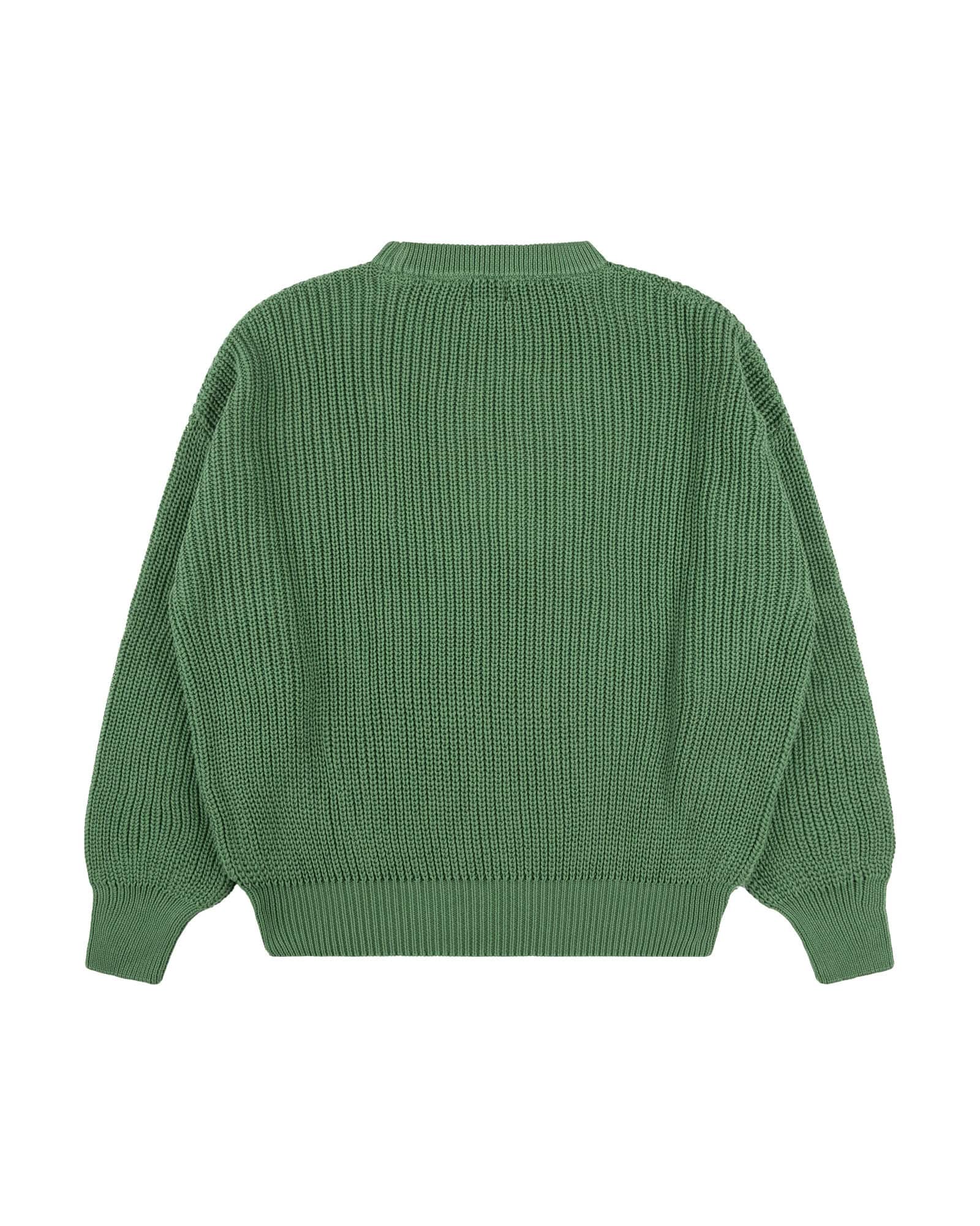 Pull en maille de coton vert de Matona