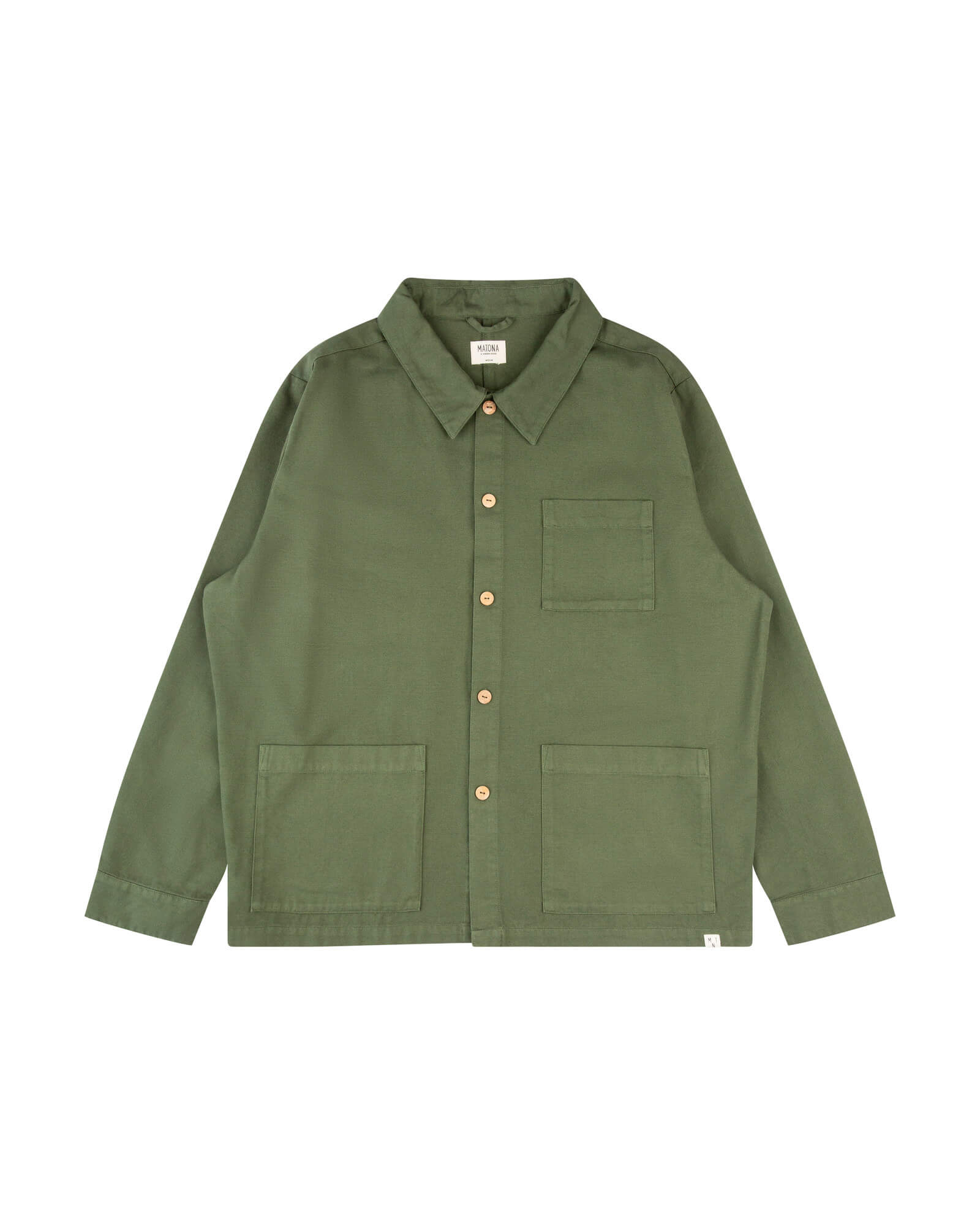 Green cotton workwear shirt jacket from Matona