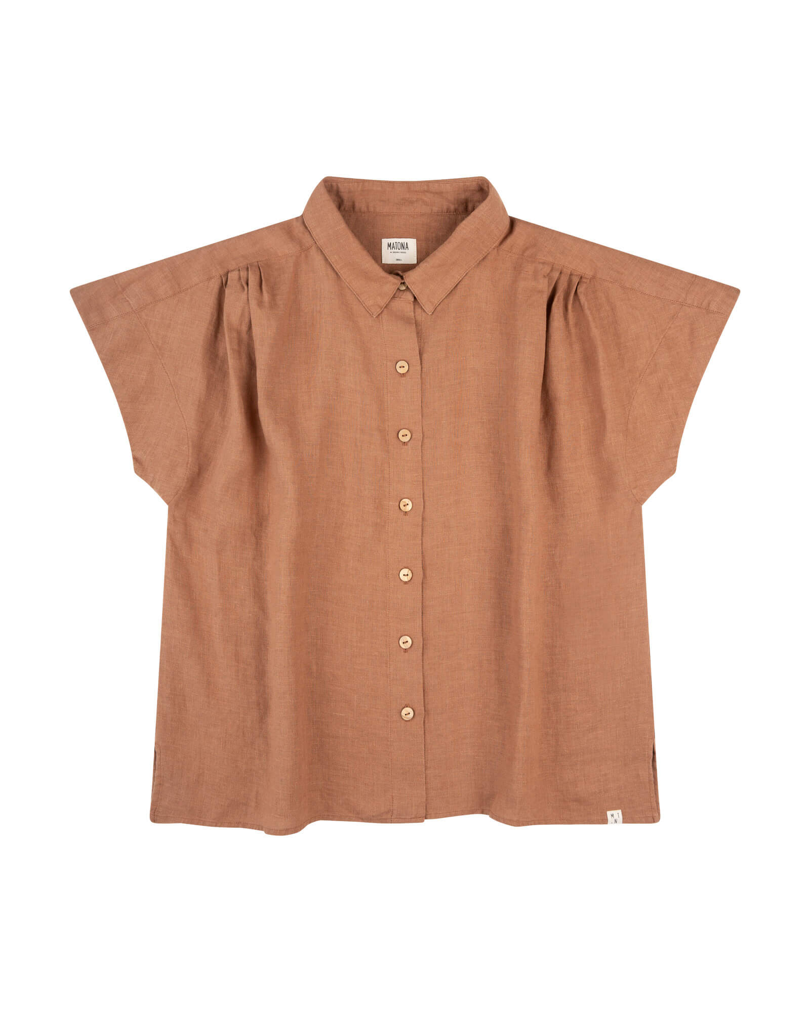 Brown linen blouse by Matona