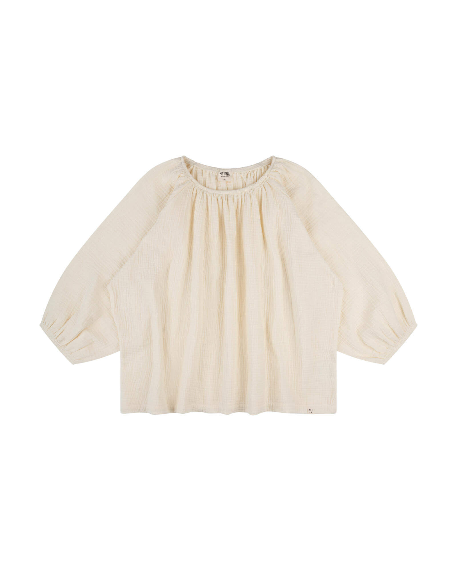 Ecru blouse made of 100% cotton muslin by Matona