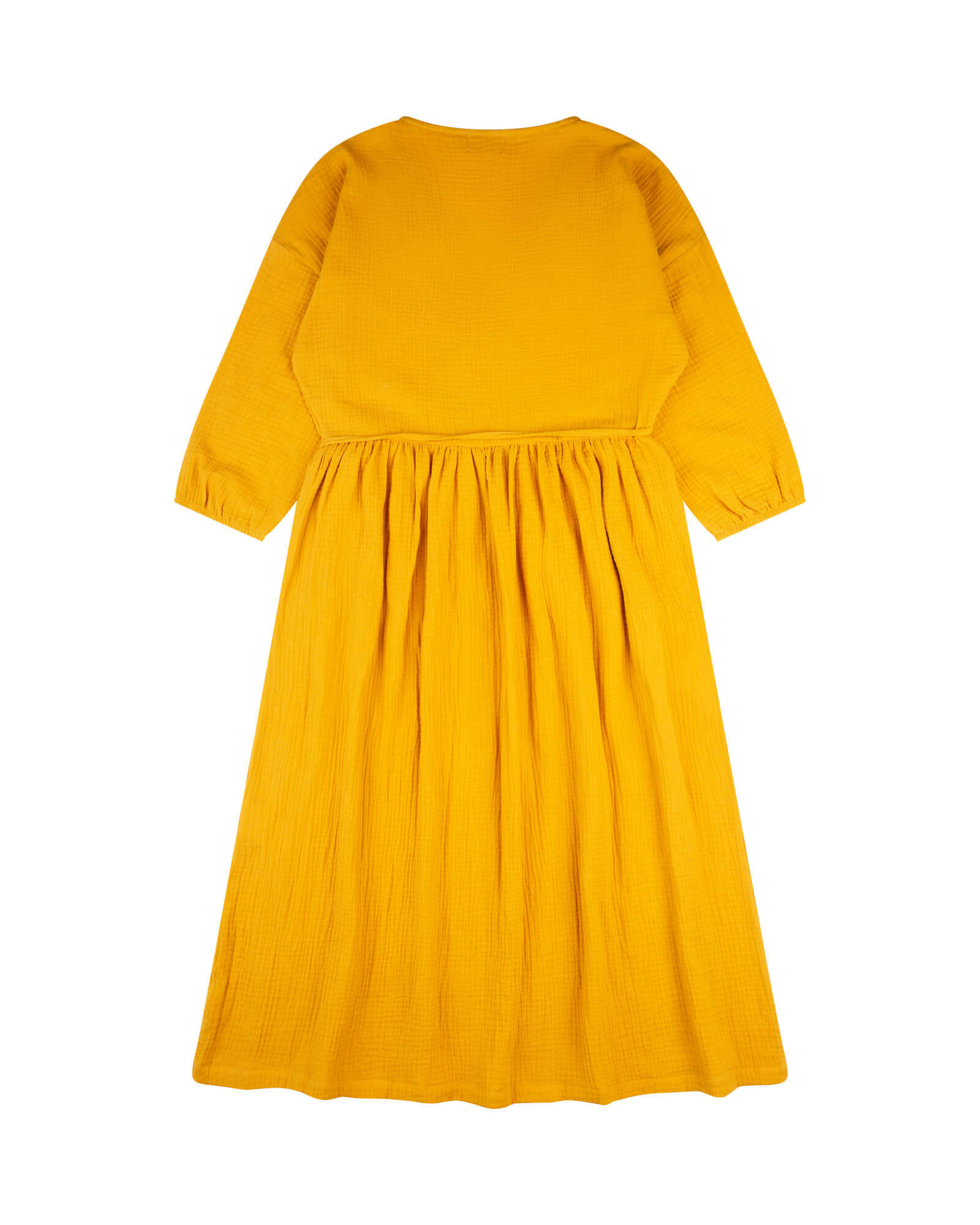 Robe Marigold Jaune en mousseline 100% coton biologique de Matona