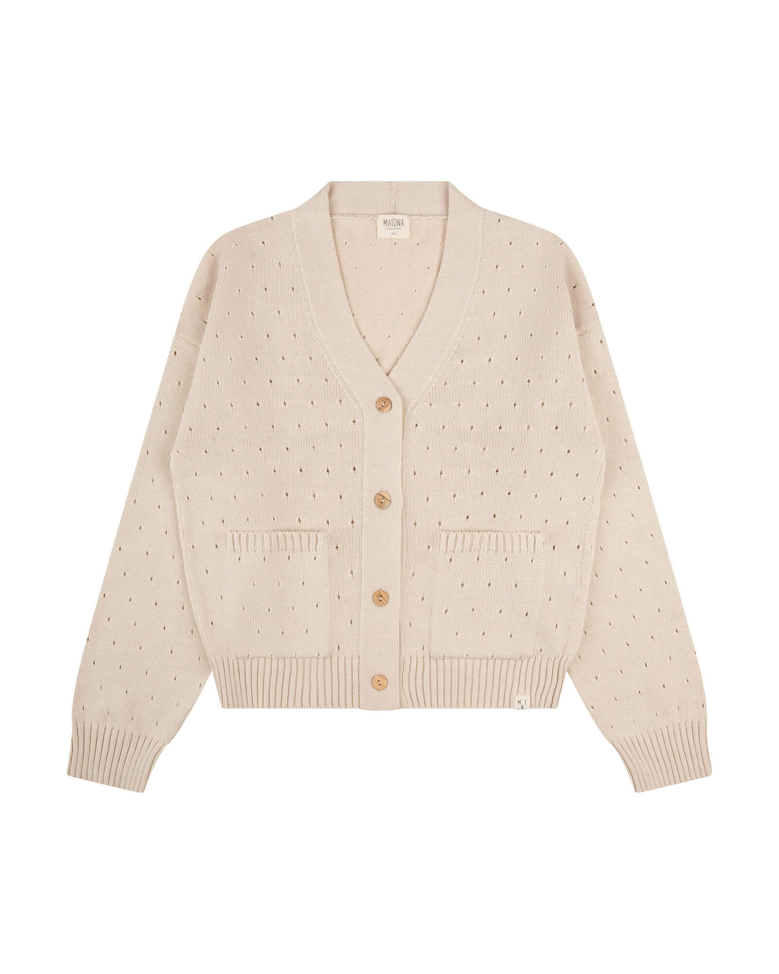 Beige cardigan made of 100% cotton by Matona