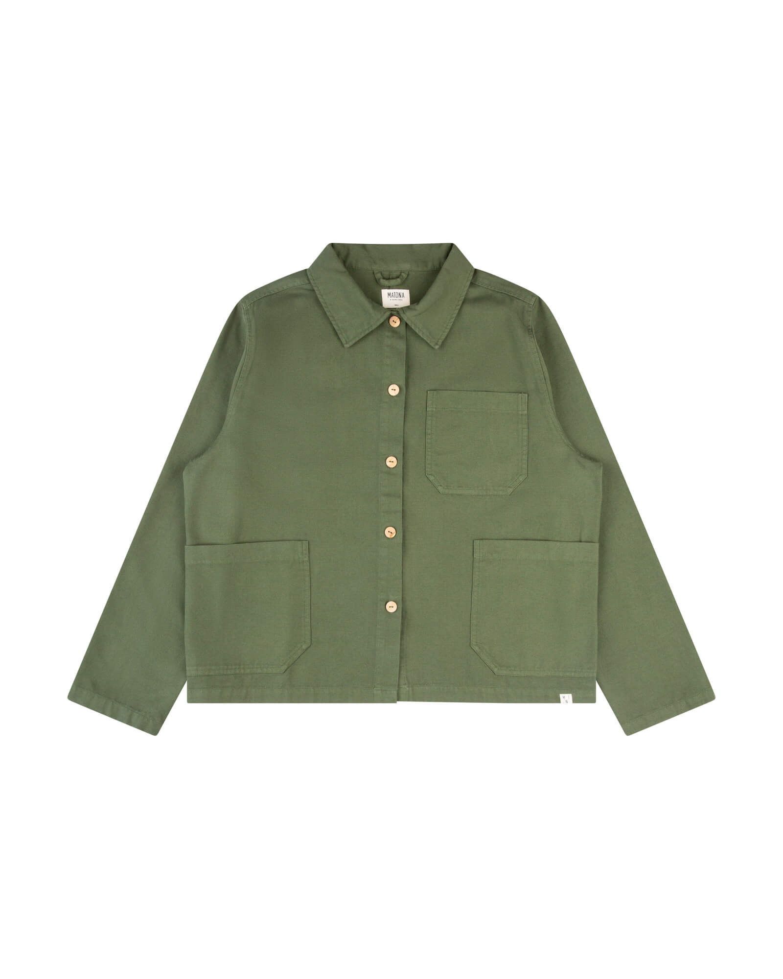 Green twill jacket made of 100% organic cotton by Matona