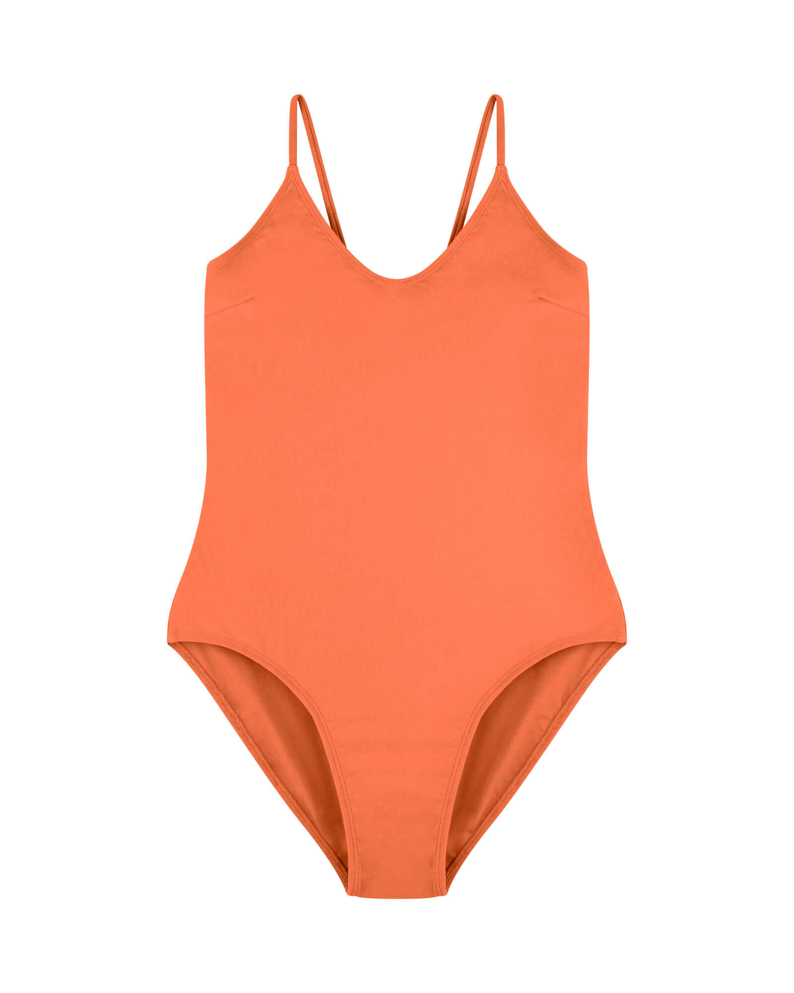 Orange nylon V-neck swimsuit from Matona