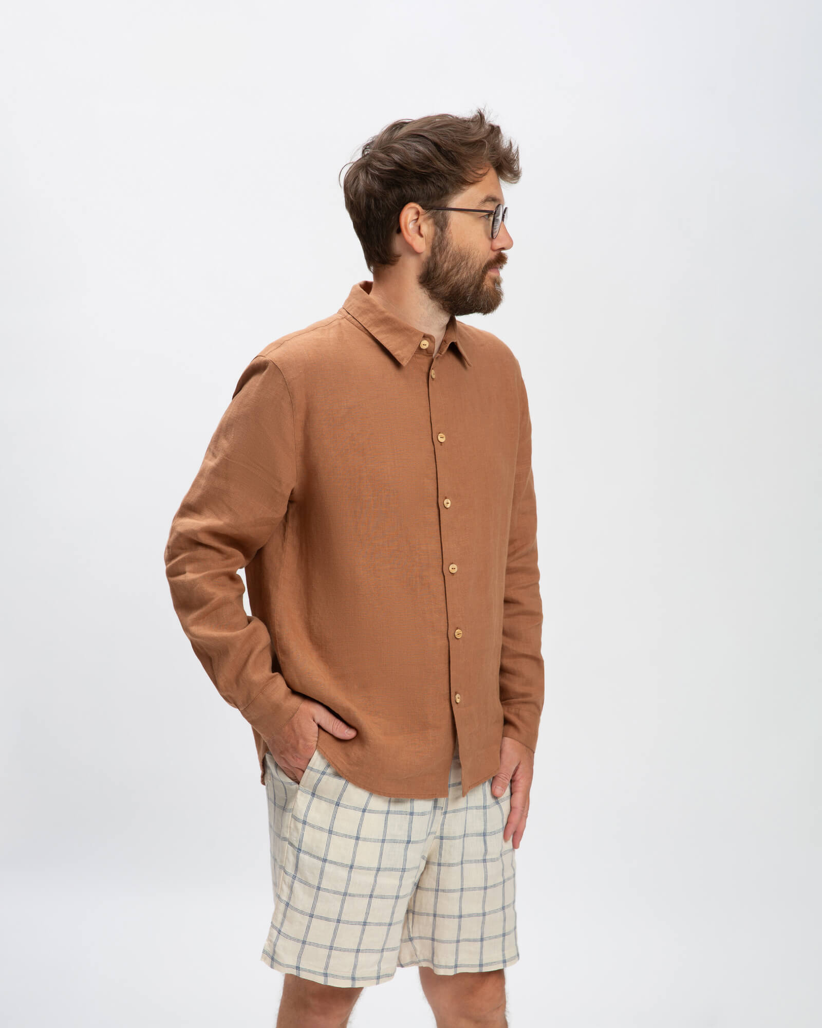 Brown linen shirt from Matona