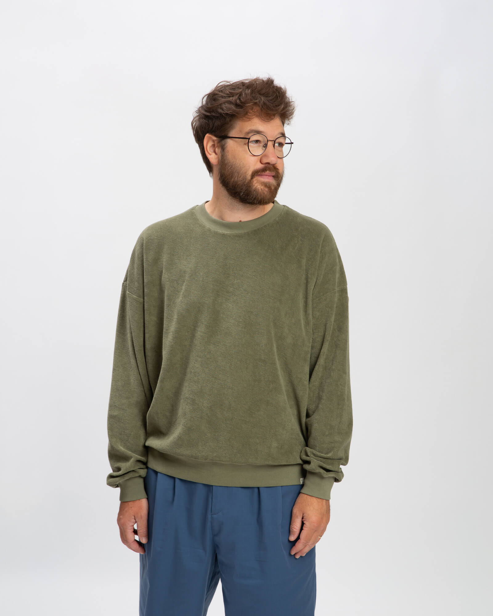 Grüner Sweatshirt Terry aus 100% Bio Baumwolle von Matona