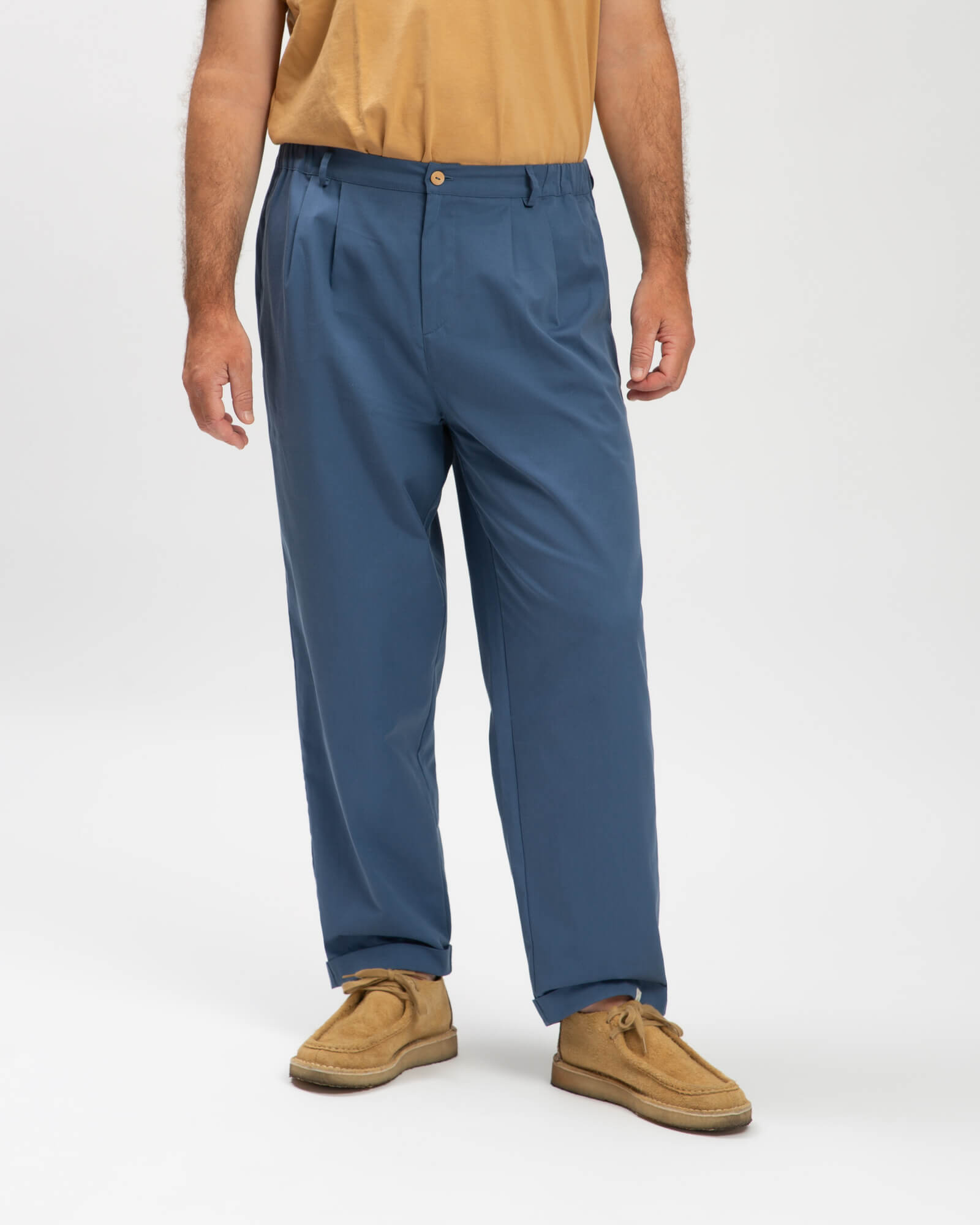 Blue cotton twill trousers from Matona