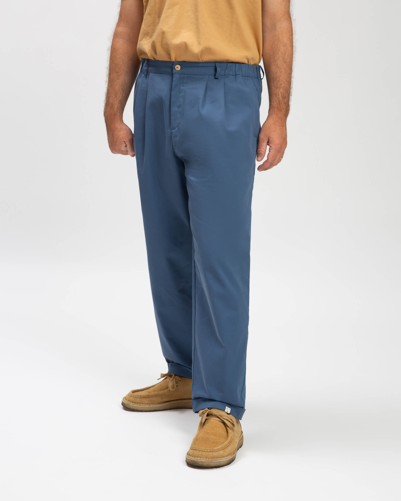 Pantalon en sergé de coton bleu de Matona