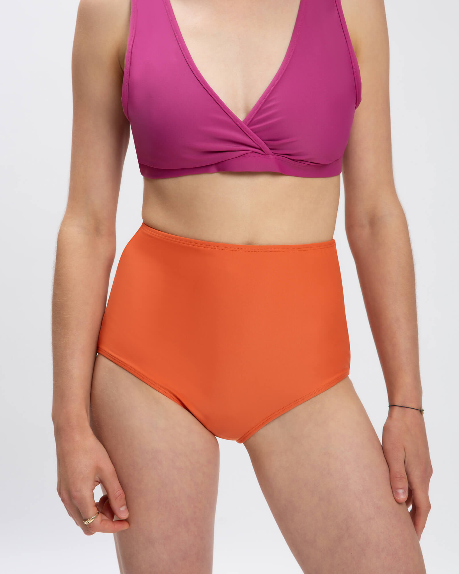 Orange nylon bikini bottoms from Matona