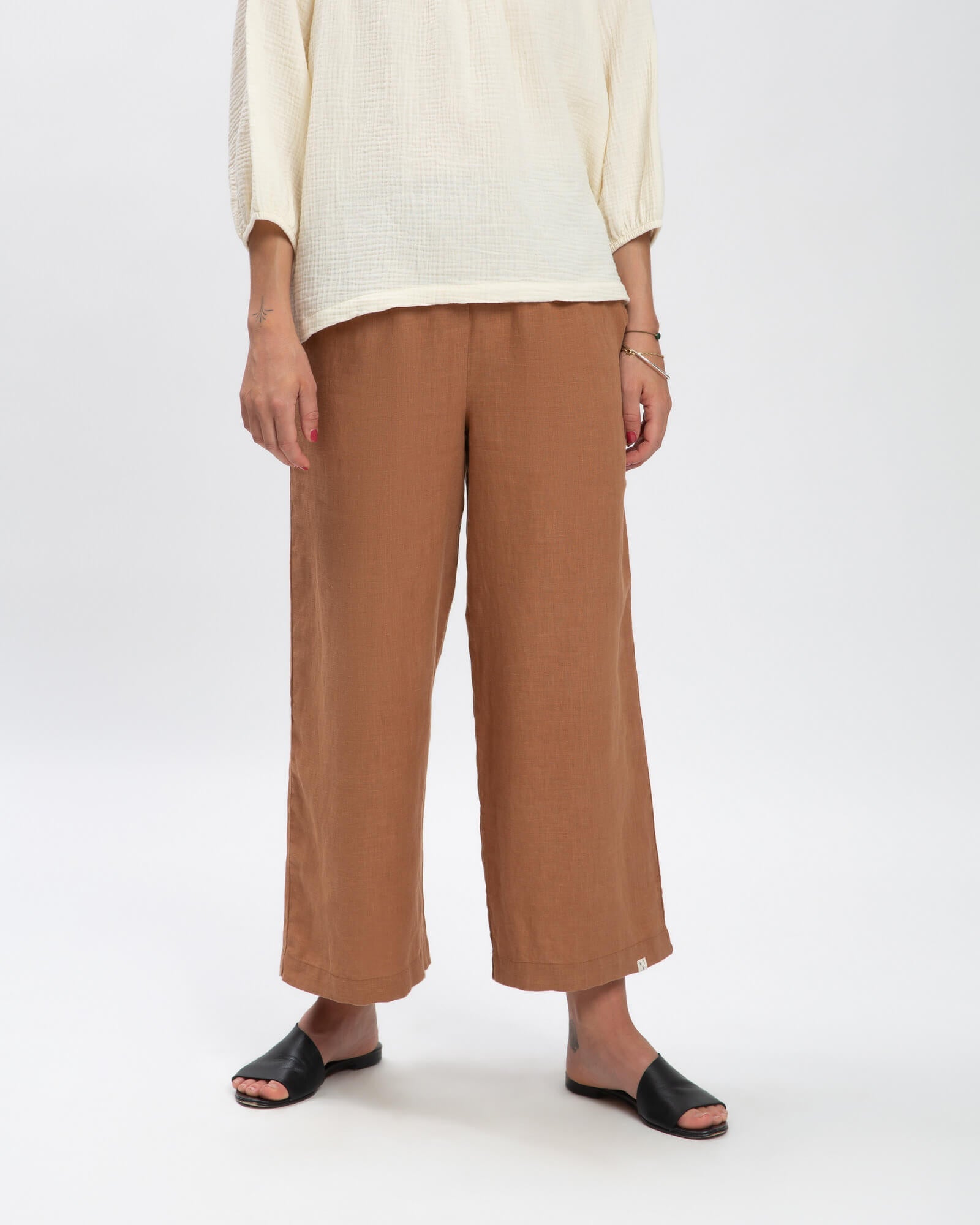 Culotte en lin marron de Matona