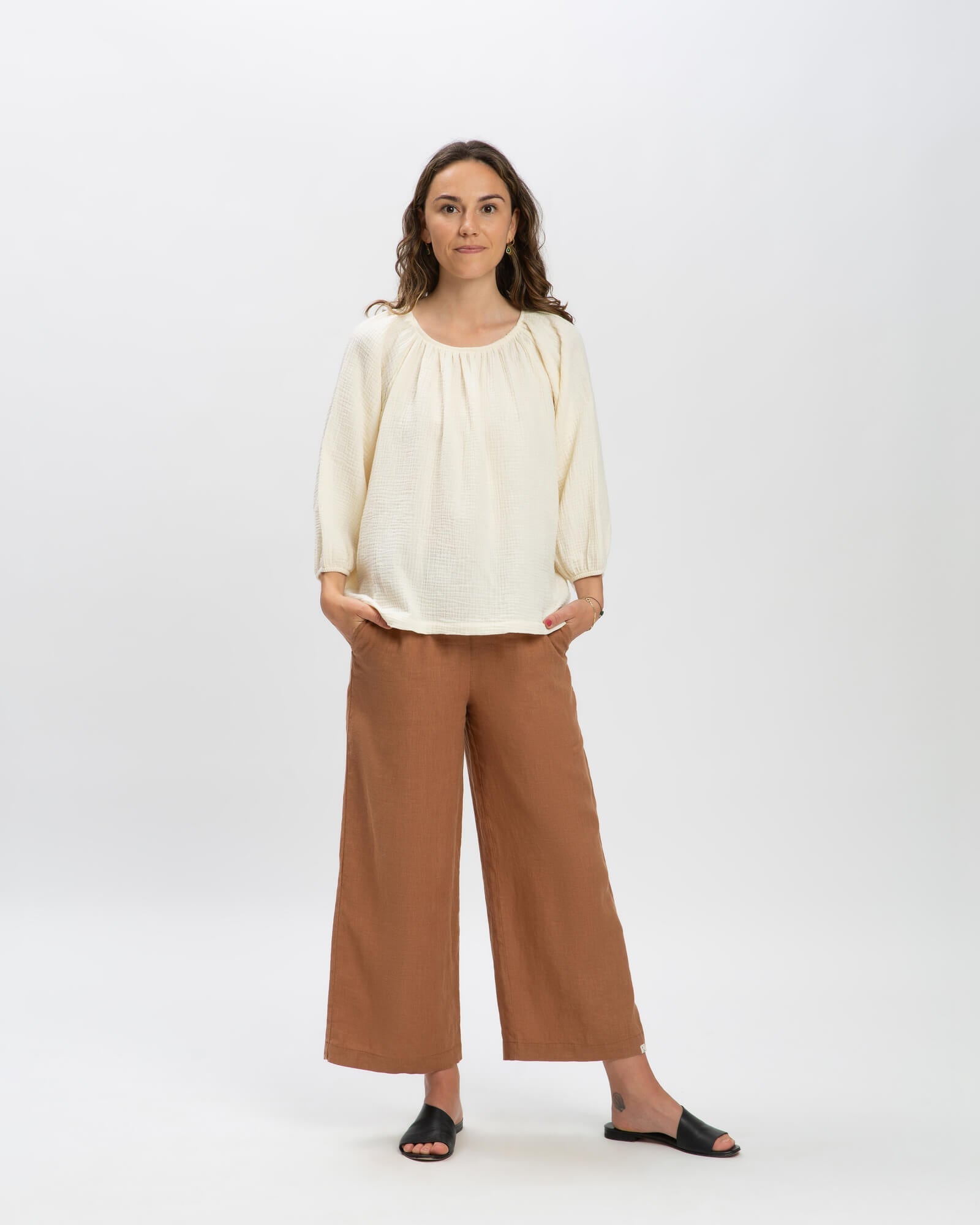 Culotte en lin marron de Matona