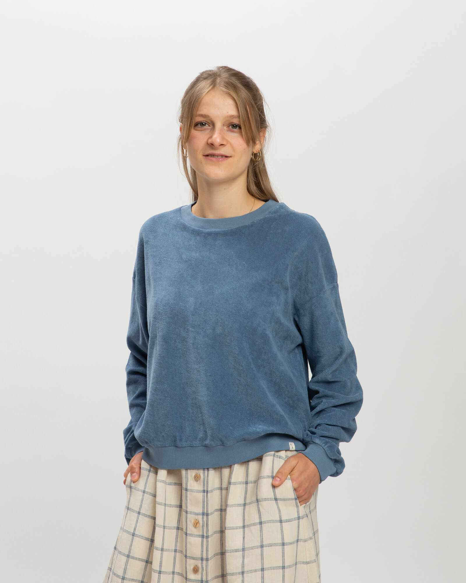 Light blue organic cotton sweater from Matona