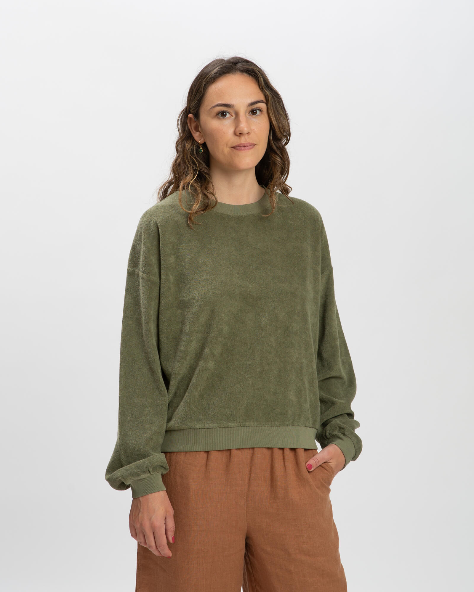 Green organic cotton sweater from Matona