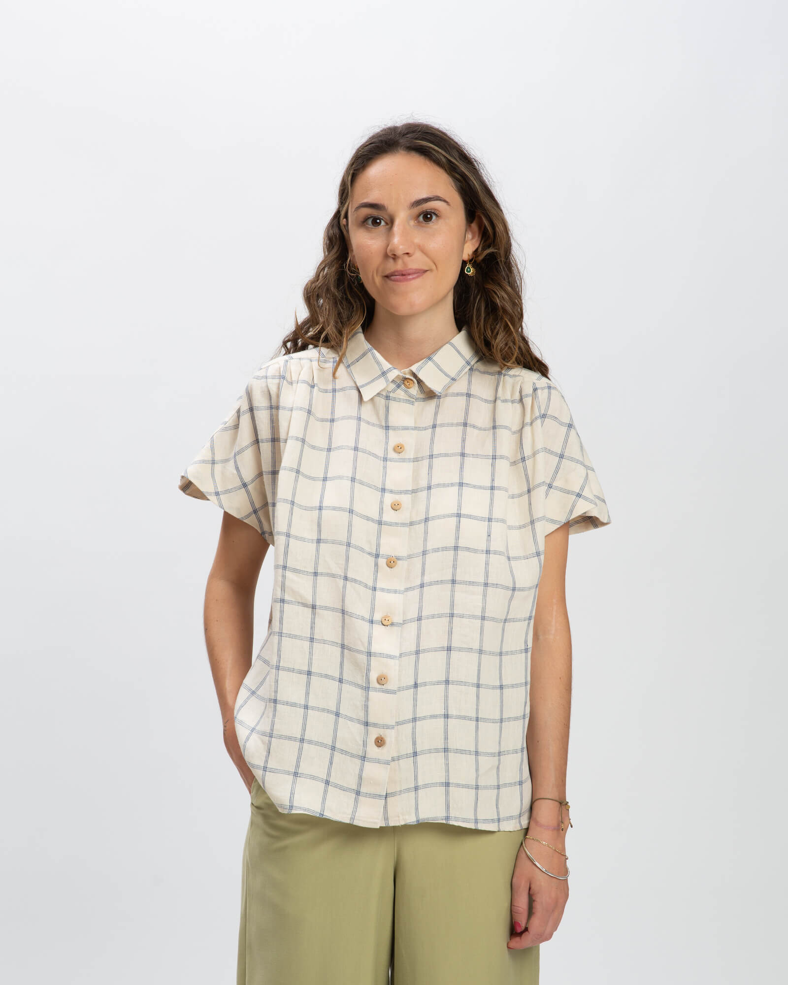 Checked linen blouse by Matona