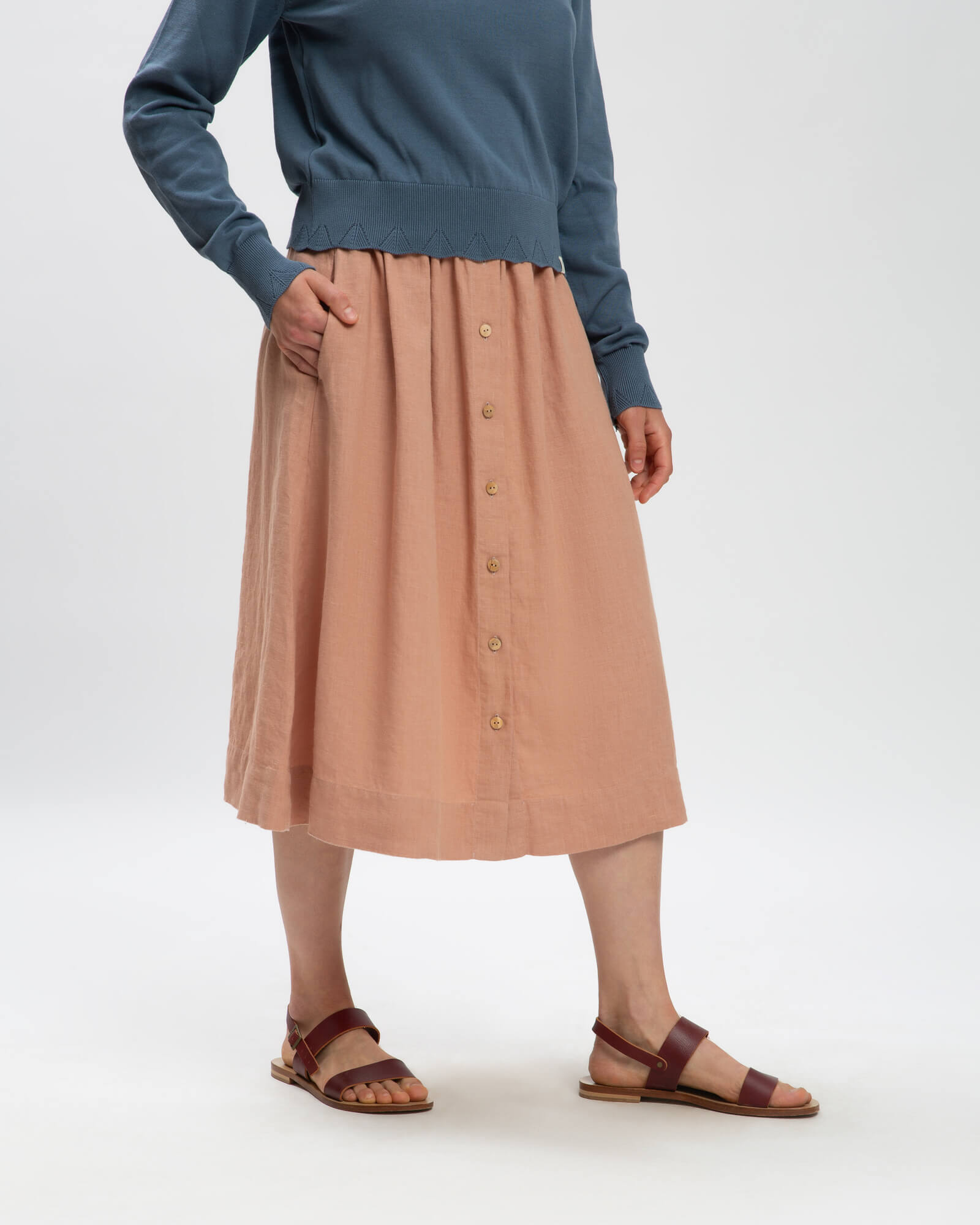 Rosé Midi Skirt by Matona