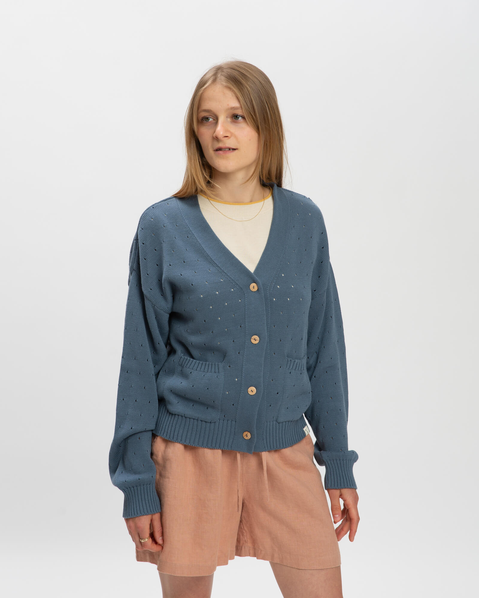 Blue cardigan Spring made of 100% cotton by Matona