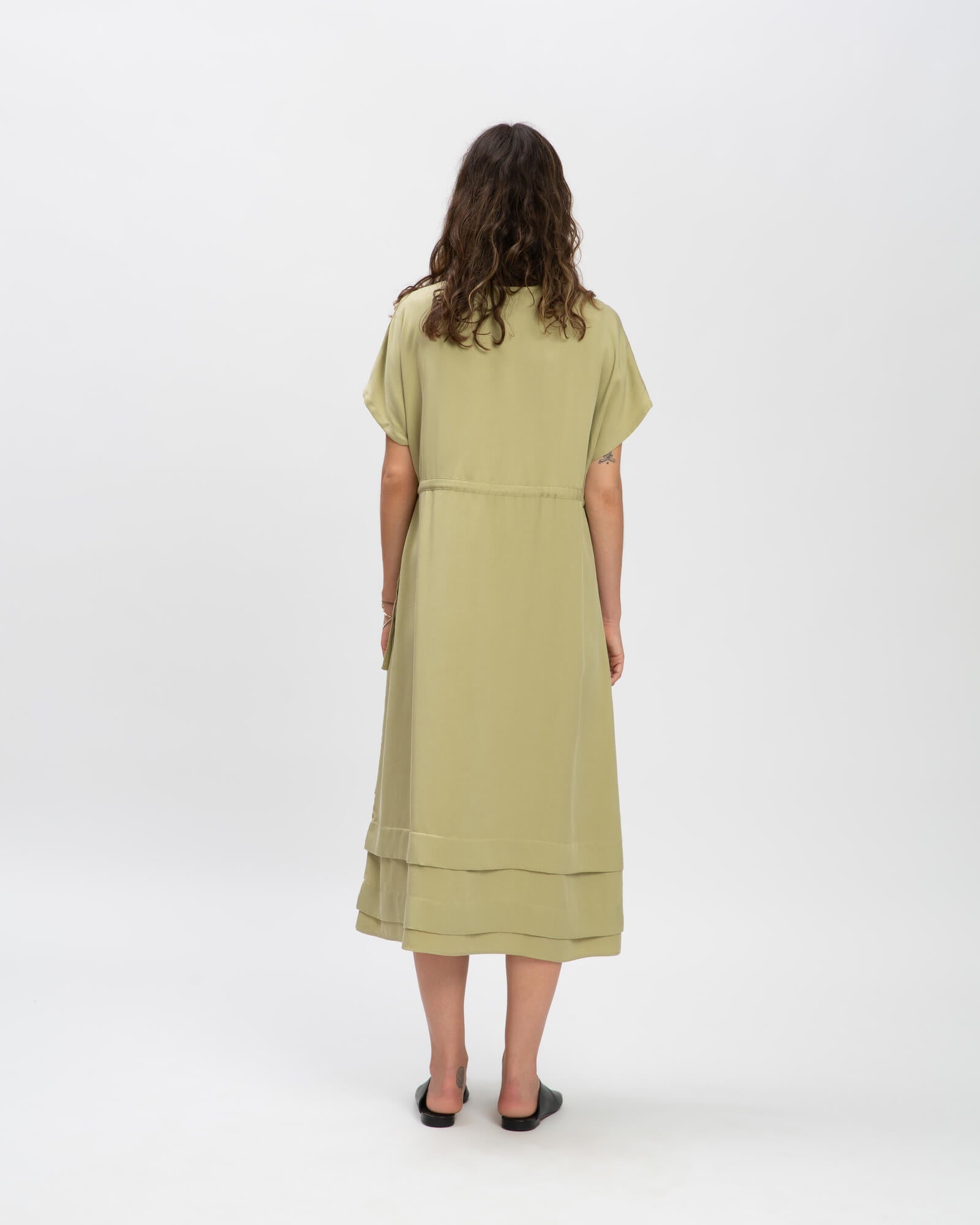 Robe Tencel verte de Matona