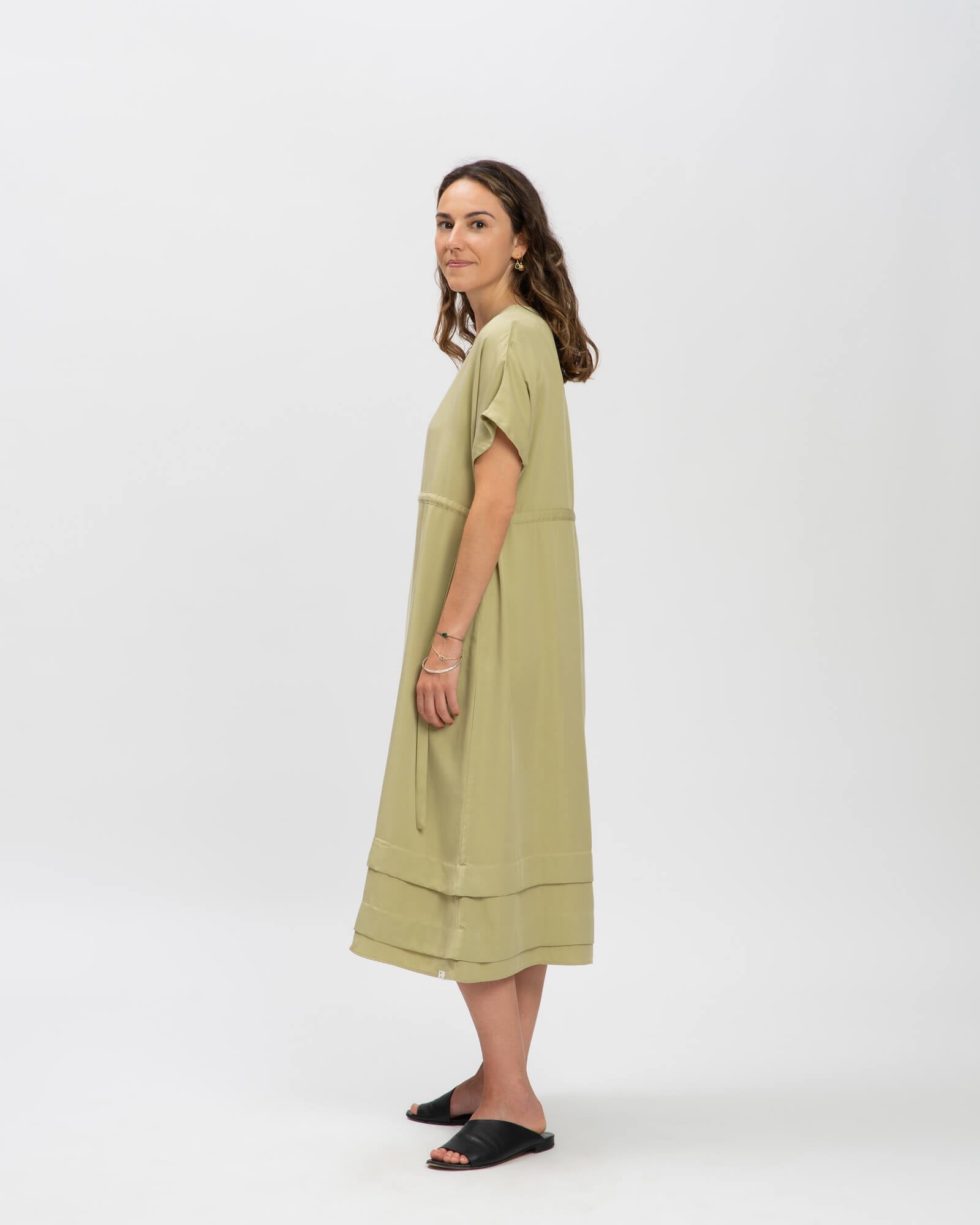 Robe Tencel verte de Matona