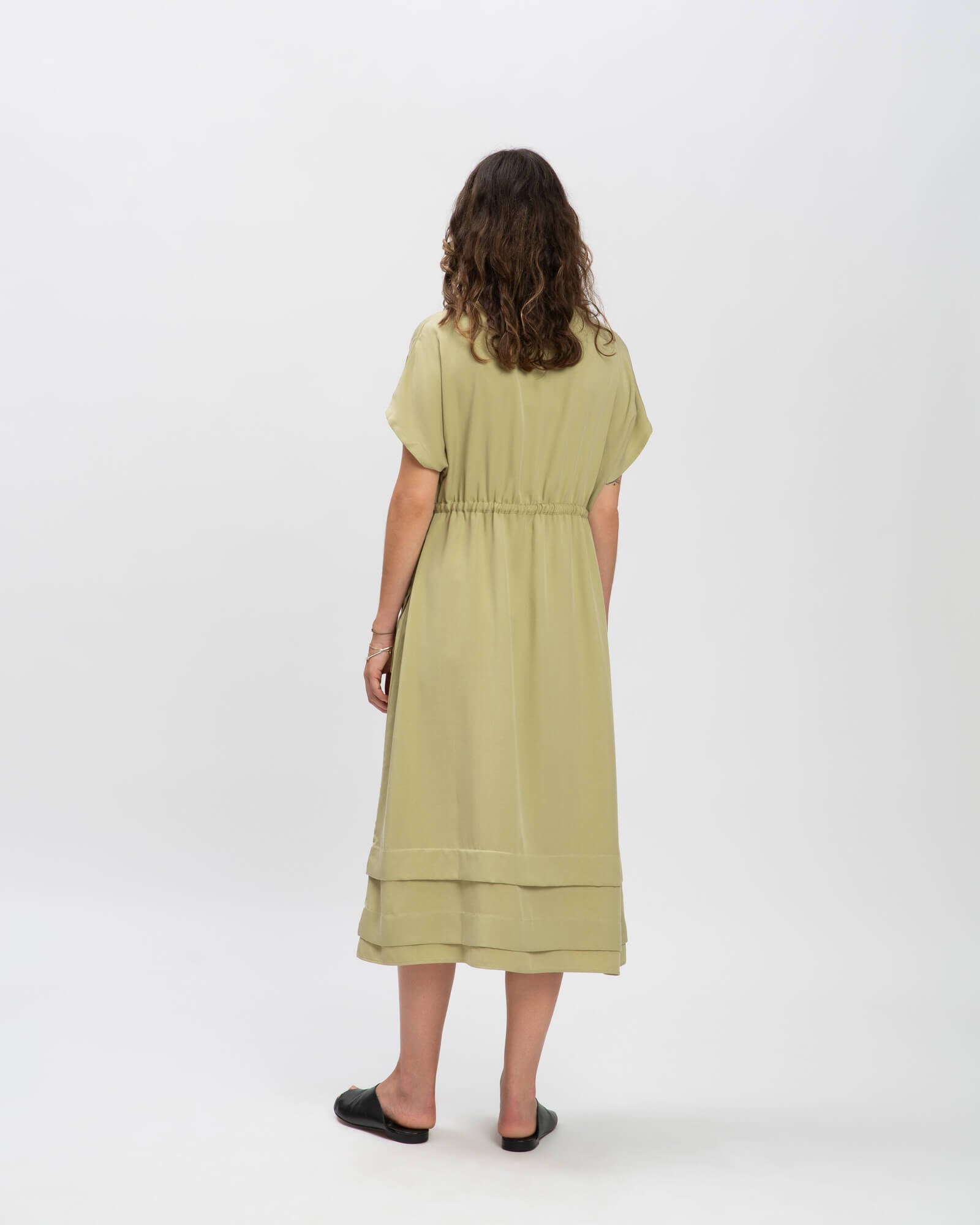 Robe Tencel verte de Matona