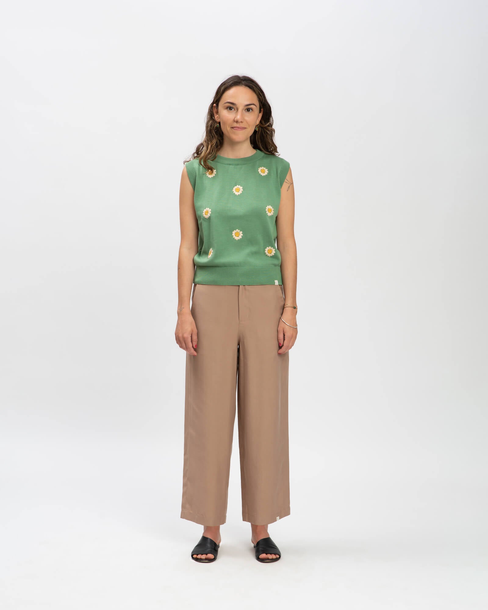 Pantalon Portabella marron en Tencel de Matona