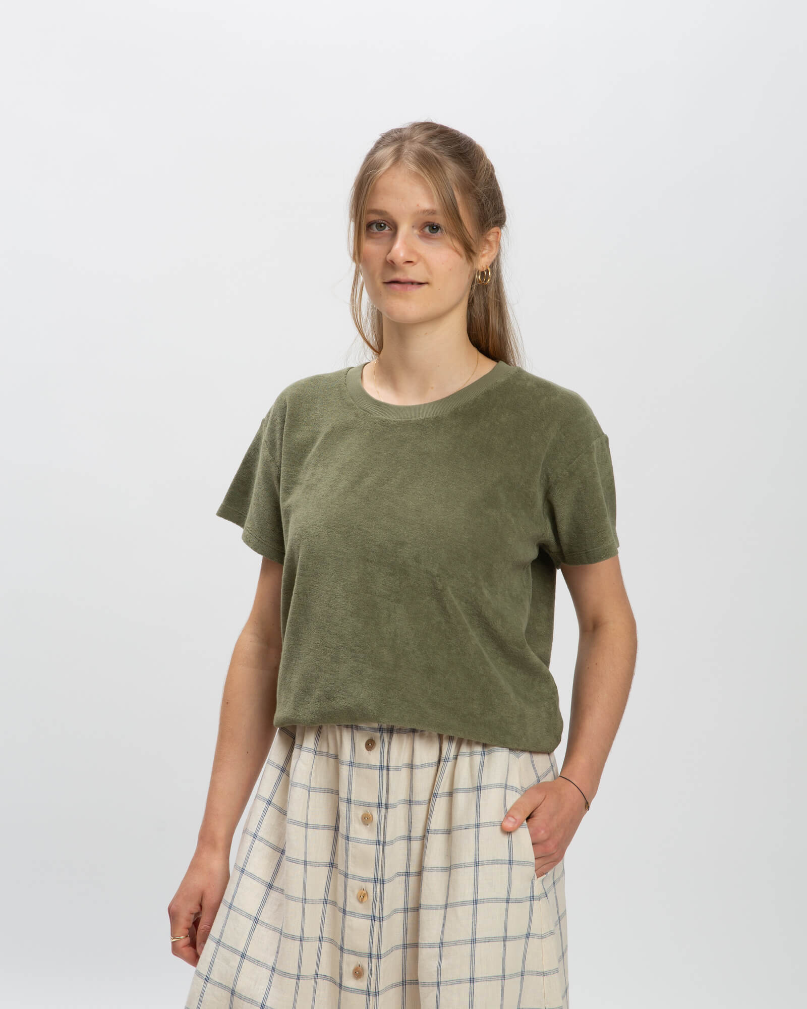 Green Terry T-Shirt made of organic cotton by Matona