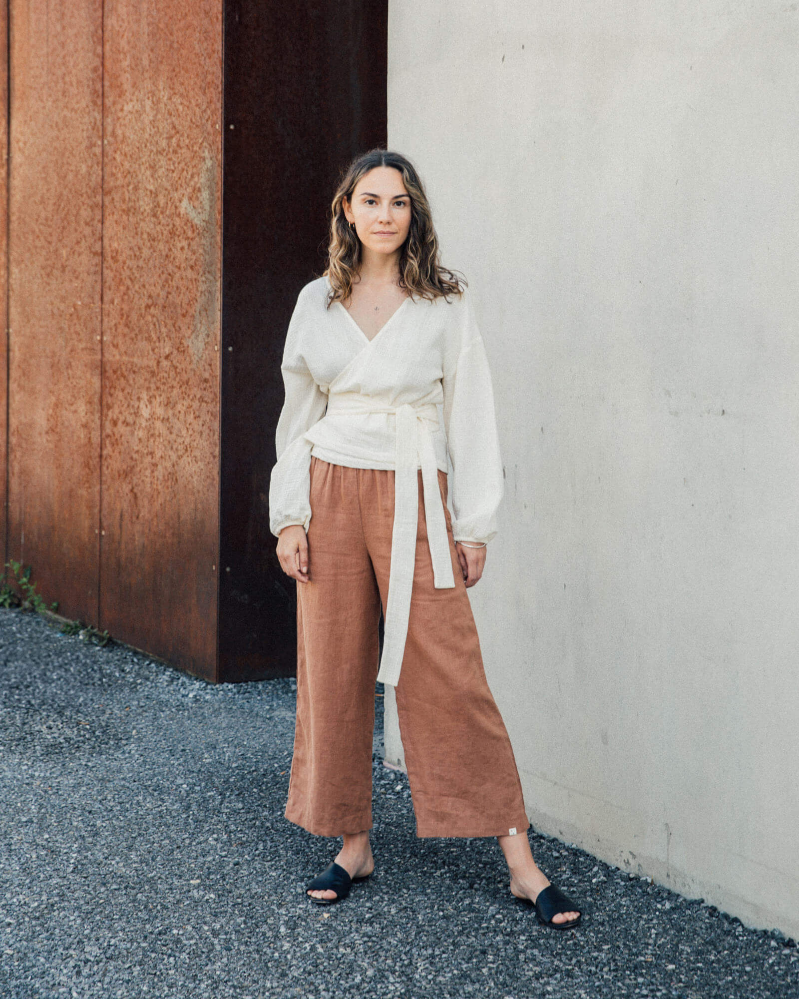 Culotte en lin marron de Matona