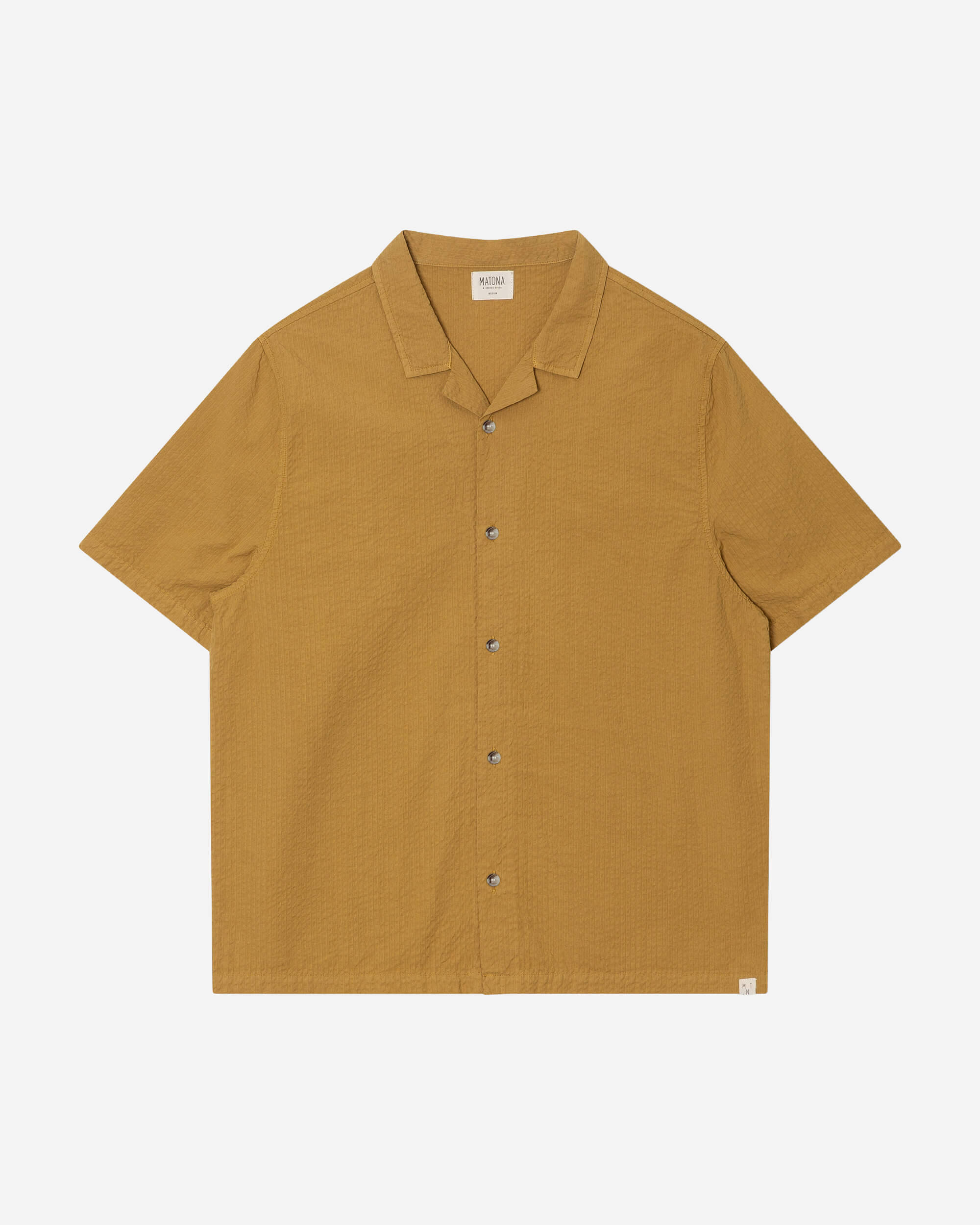 Chemise de bowling jaune en coton 100 % biologique de la marque Matona