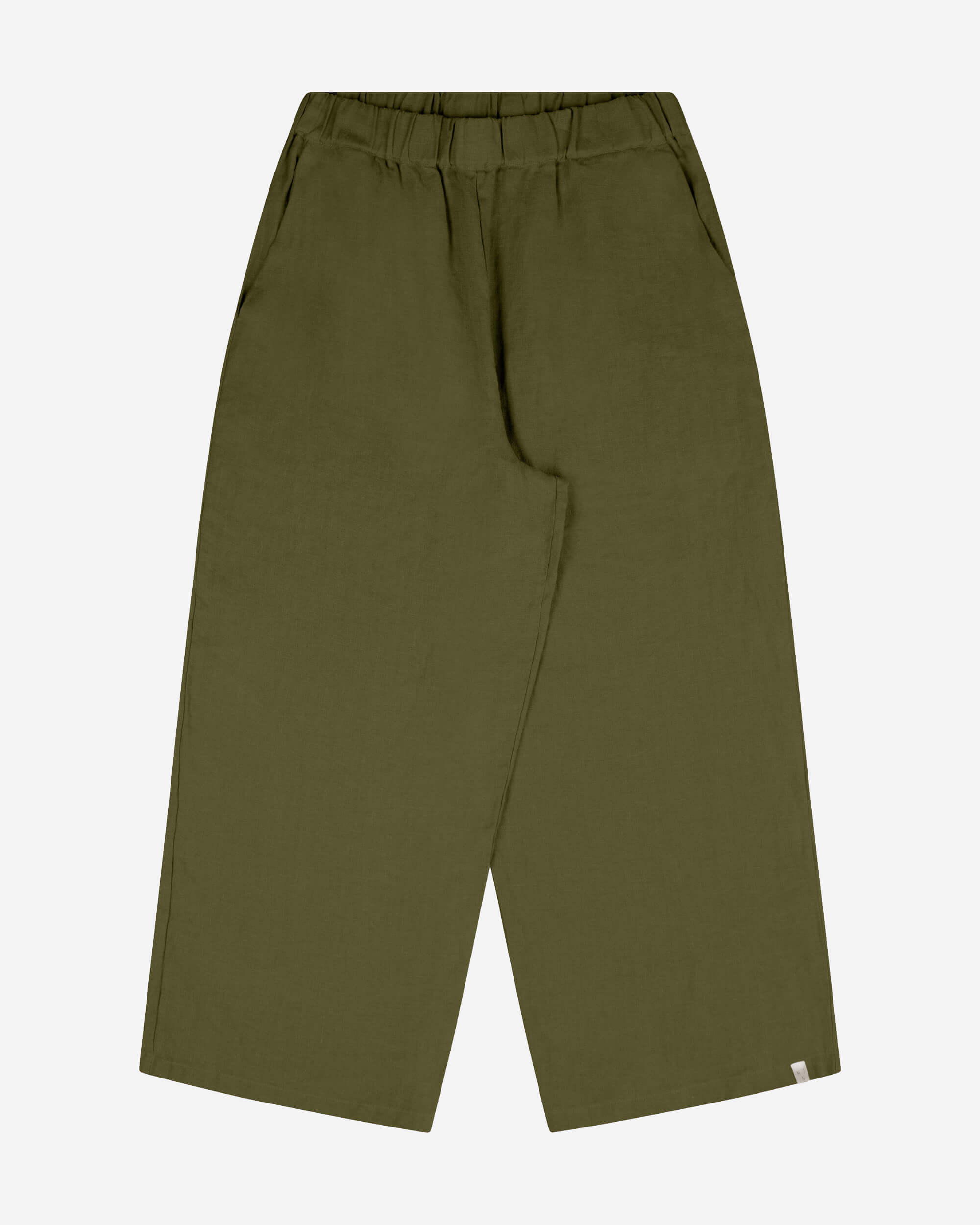 Pantalon culotte vert olive 100% lin de la marque Matona
