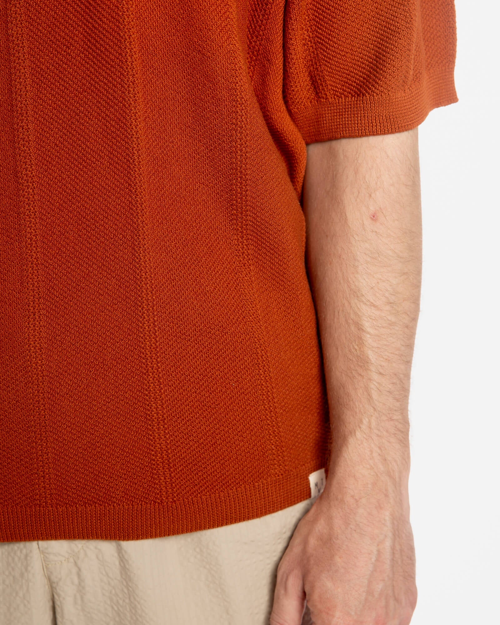 Red polo shirt made from 100% organic cotton by Matona