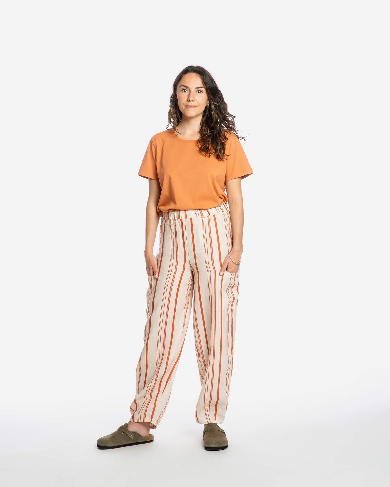 Gestreifte Hose aus 100% Leinen von Matona