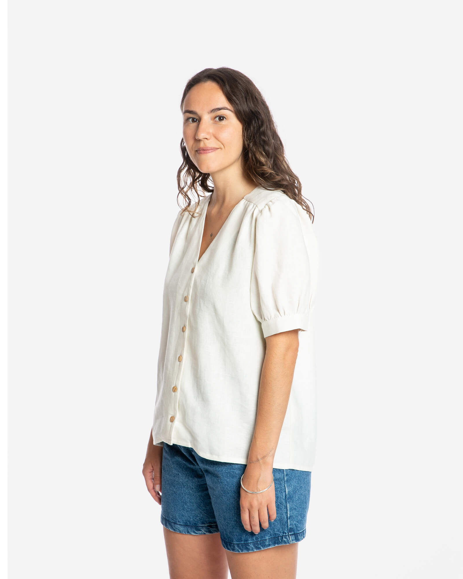 Weisse Bluse Day aus Leinen von Matona