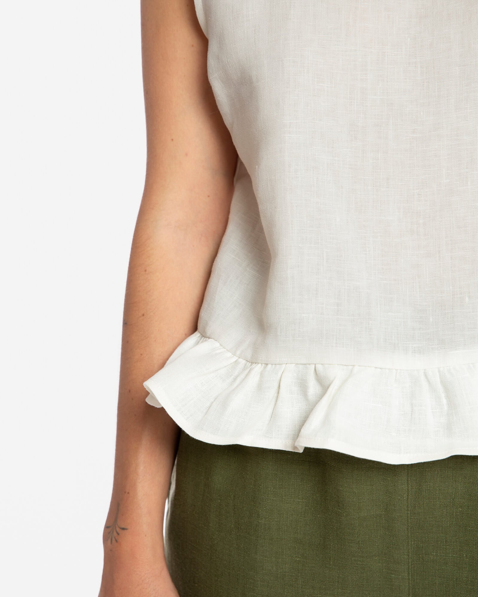 Weisses Top Gathered aus Bio-Baumwolle von Matona