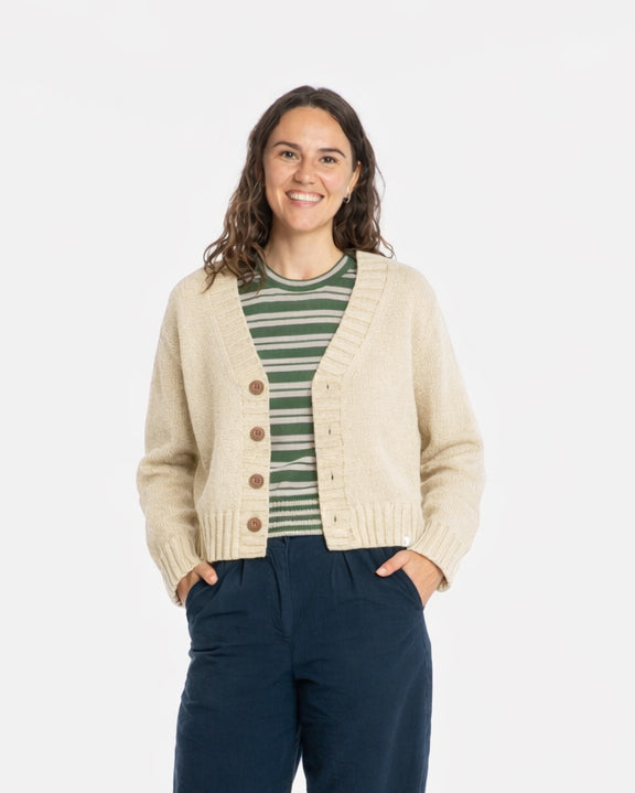 Beige Strickjacke aus 100% Bio-Baumwolle von Matona