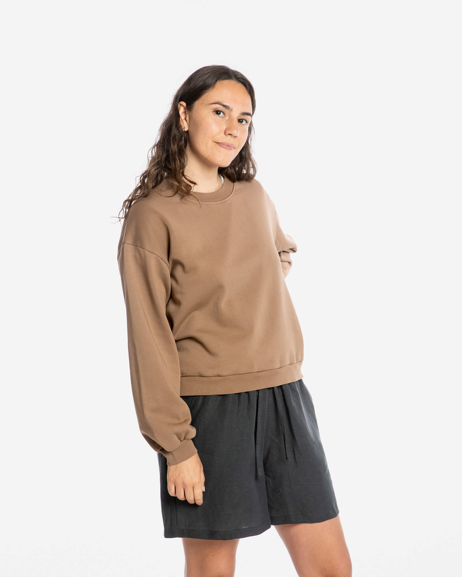 Sweat-shirt marron clair en coton 100 % biologique de Matona