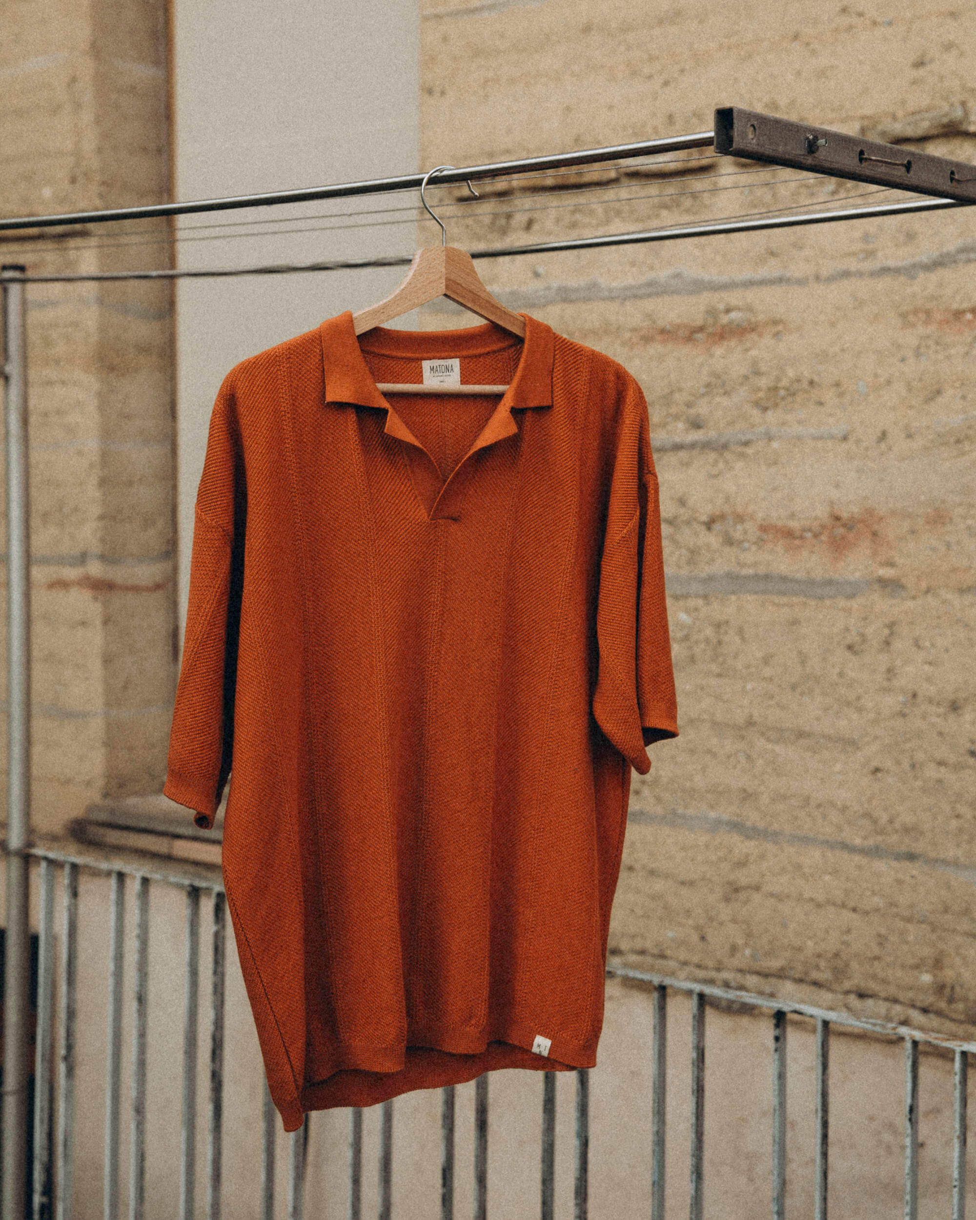 Red polo shirt made from 100% organic cotton by Matona