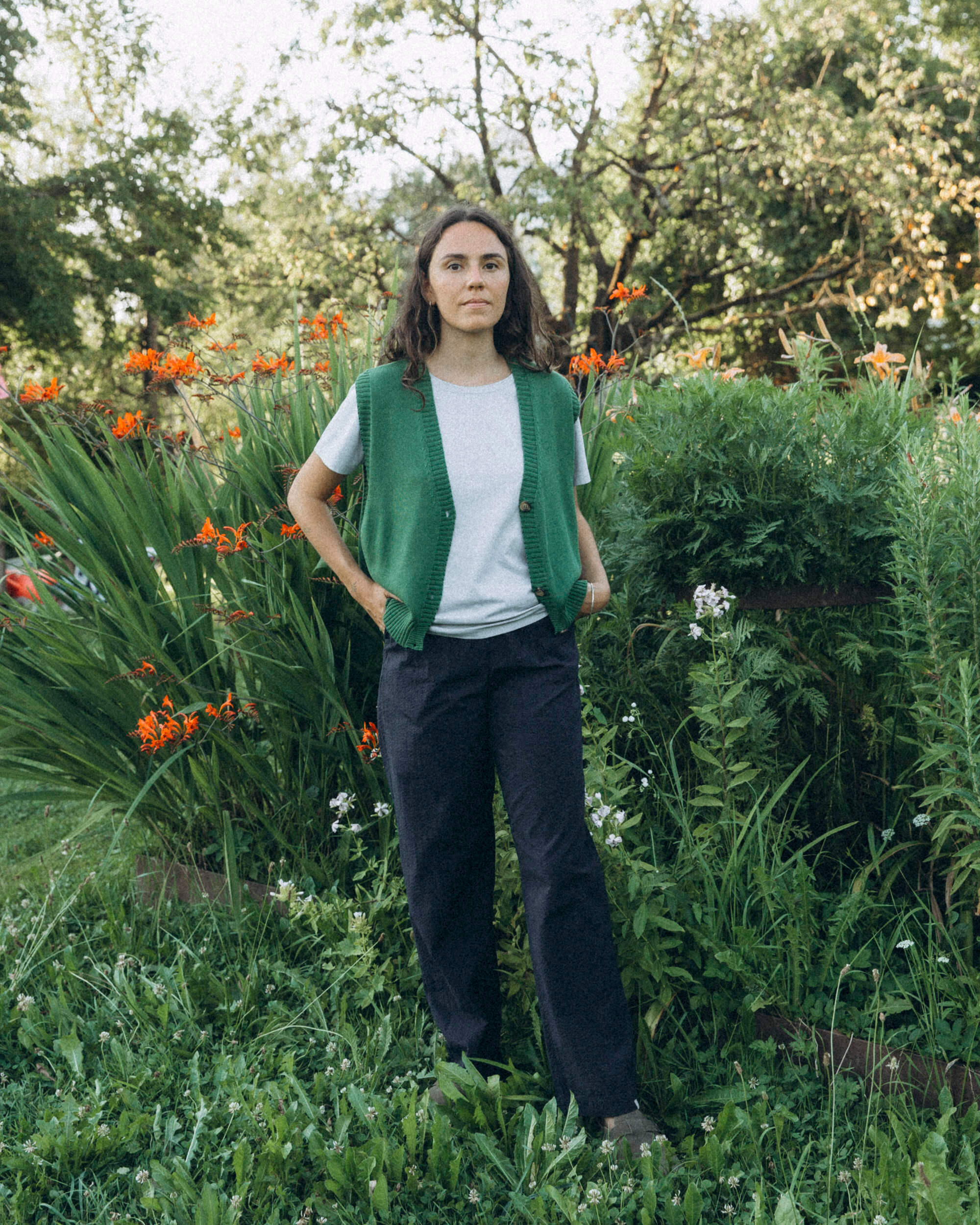 Dunkelblaue Hose aus 100% Bio-Baumwolle von Matona