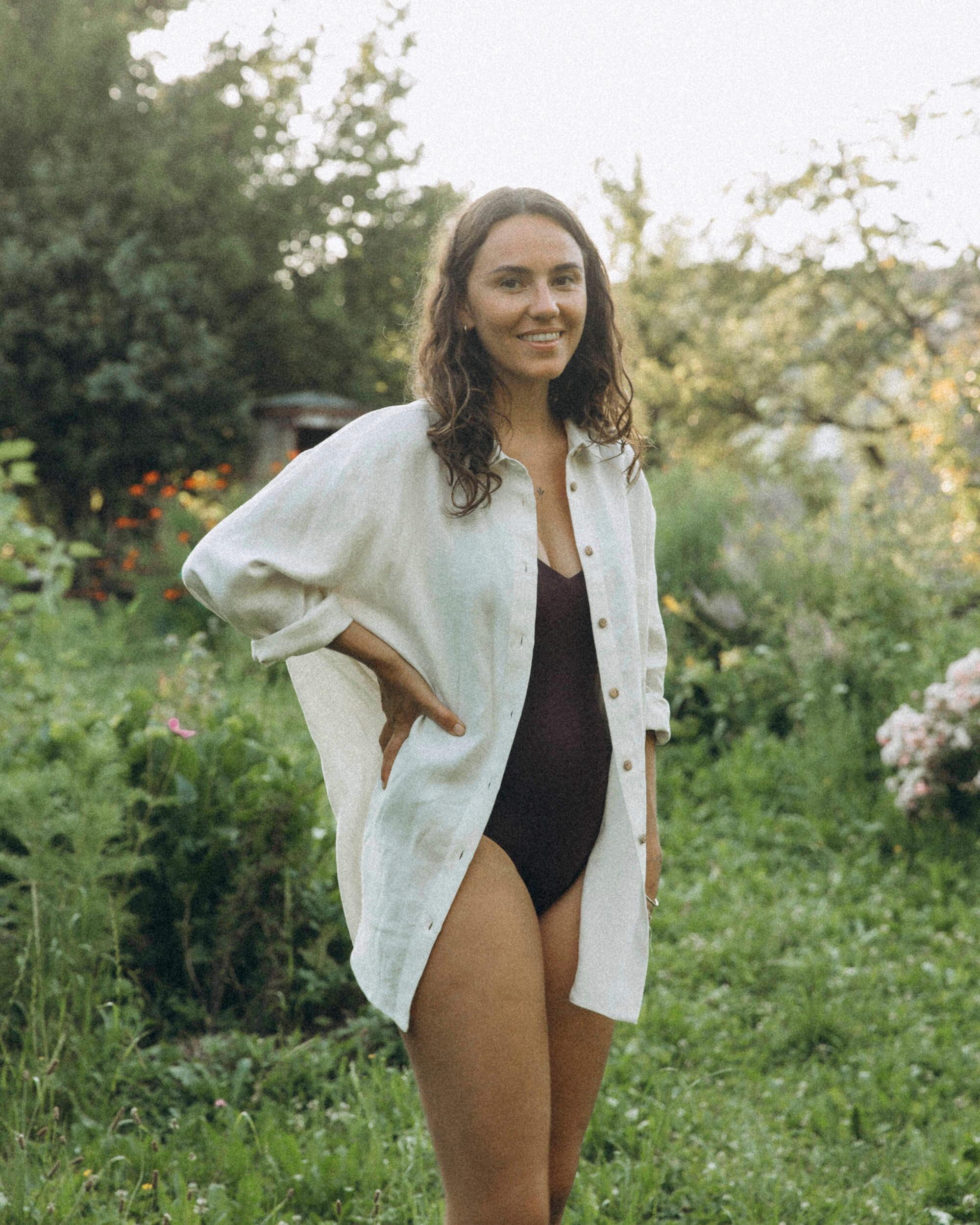 Weisse Leinenhemd aus 100% Leinen von Matona