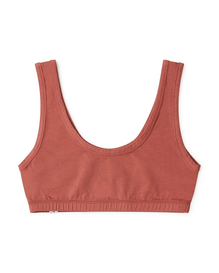 Red rooibos bra made from organic cotton by Matona