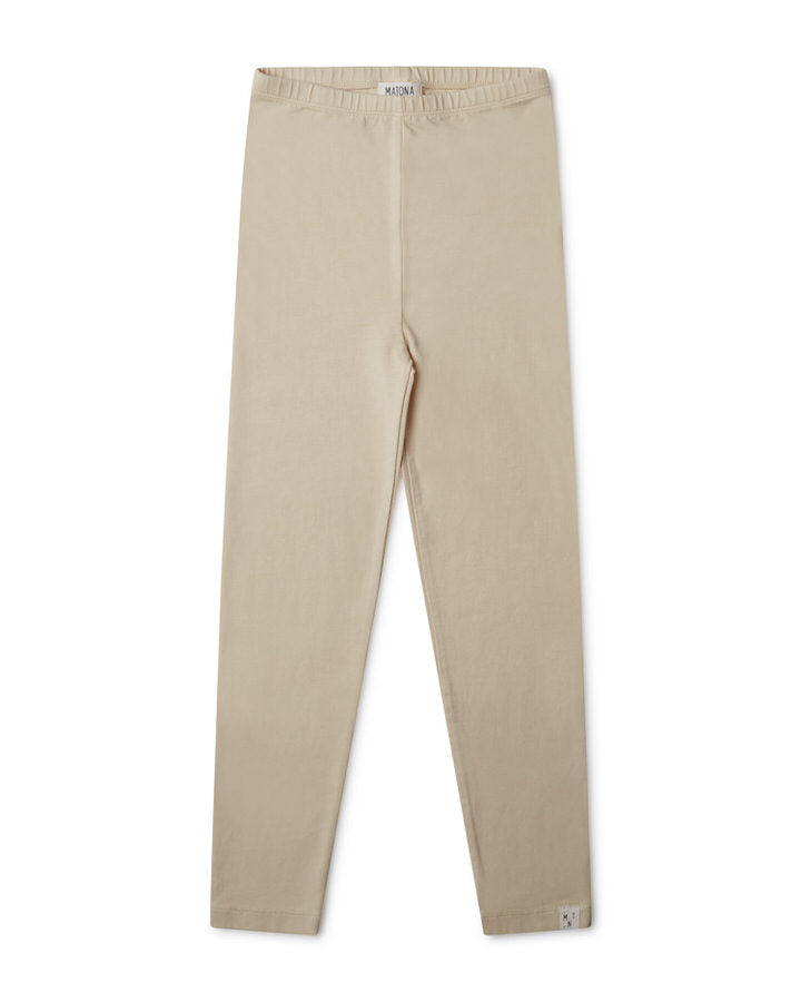 Weisse Leggings ecru aus Bio-Baumwolle von Matona