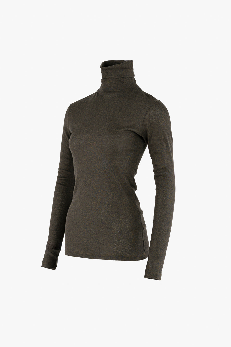 Grünes Rollkragen-Langarmshirt aus 100% Bio-Baumwolle von Moya Kala