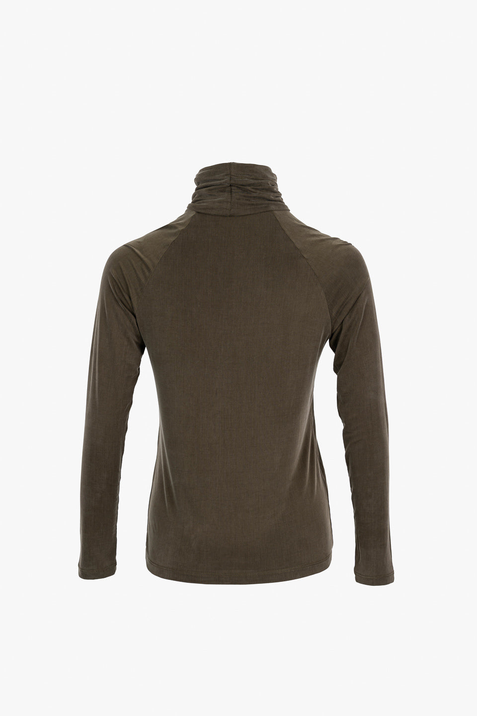Grünes Langarmshirt mit Rollkragen aus Cupro von Moya Kala