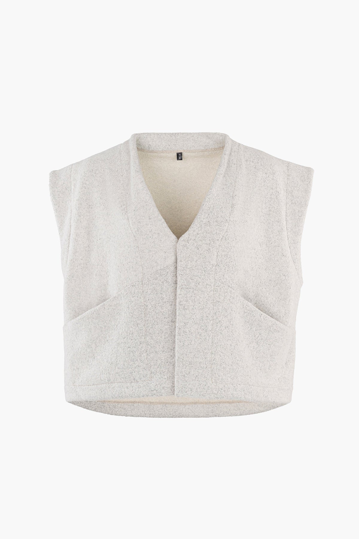 Graue Weste Cocooning aus Bouclé Stoff von Moya Kala