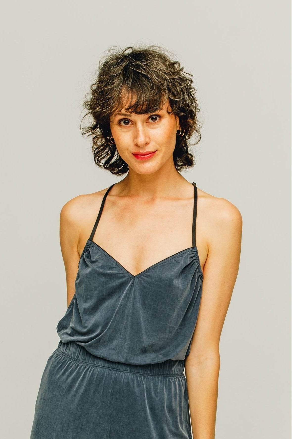 Blue cupro strappy top from MOYA KALA