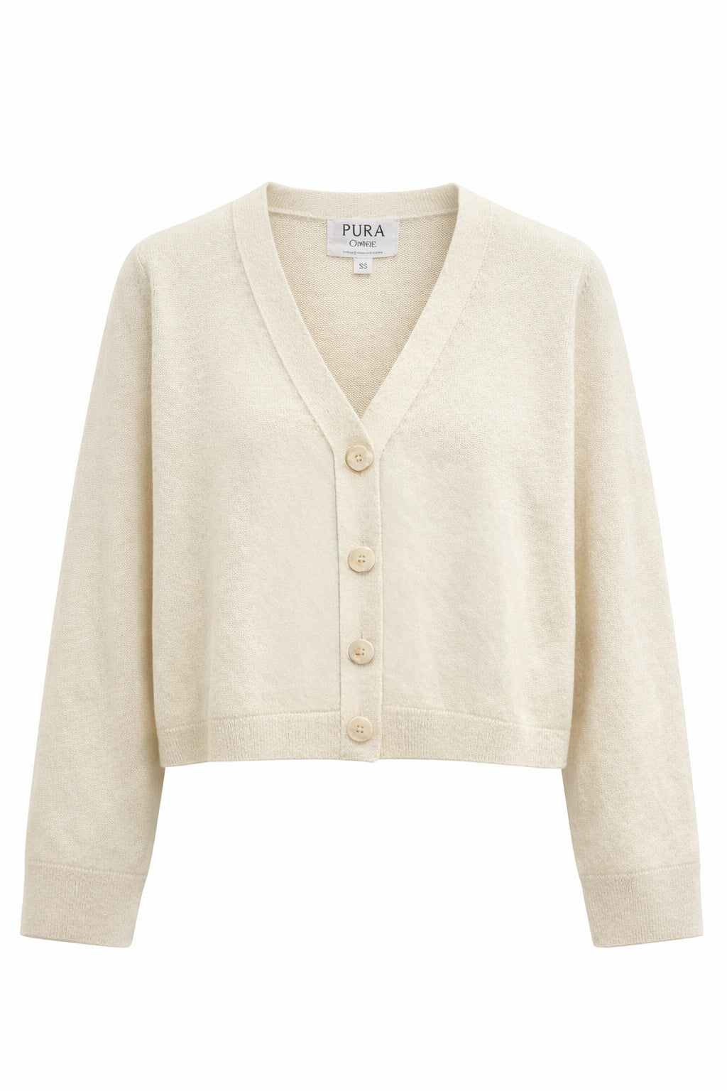 Ecru Strickjacke Nana aus Bio-Baumwolle & recyceltem Kaschmir von Pura Clothing