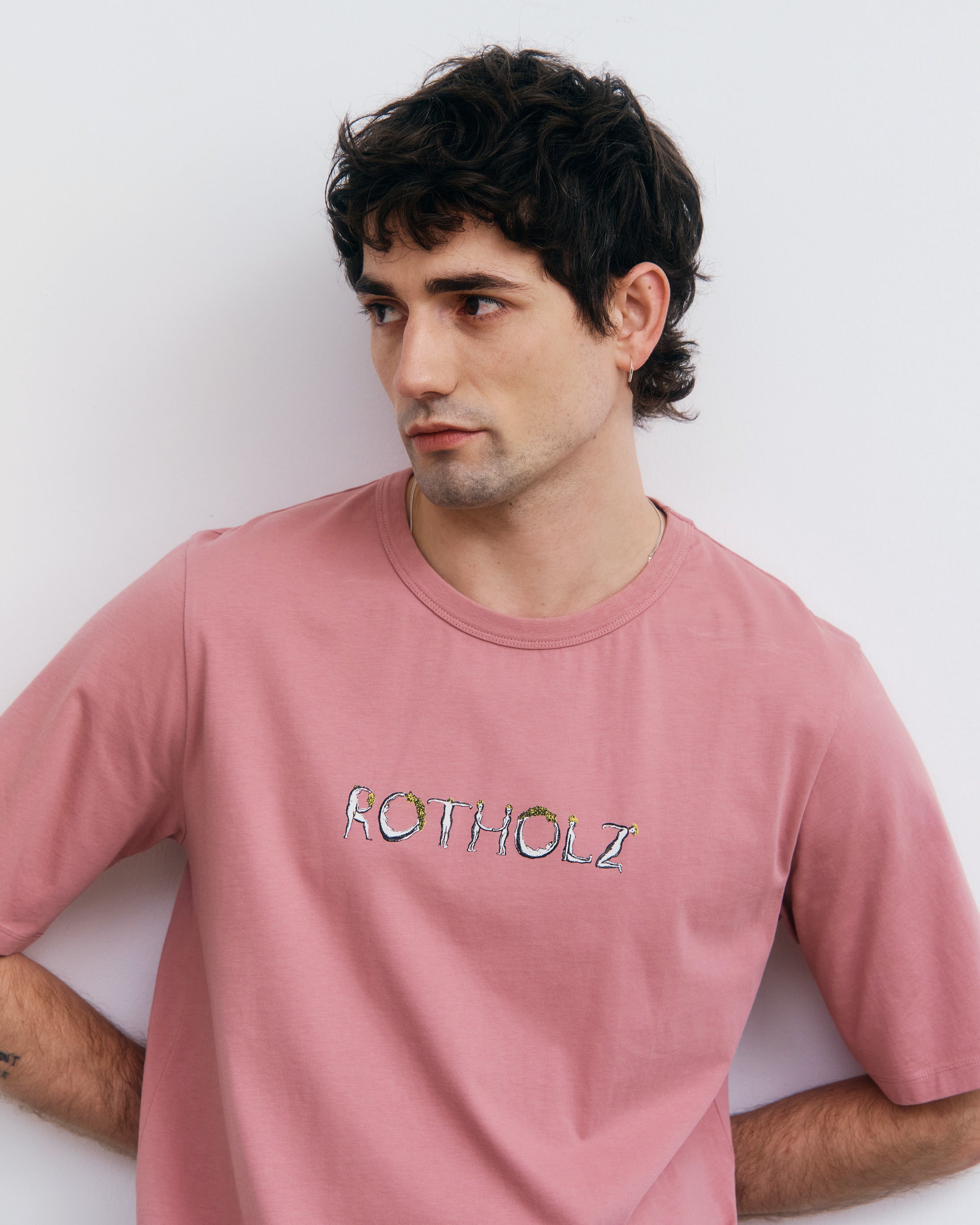 Pinkes Logo T-Shirt aus Bio-Baumwolle von Rotholz