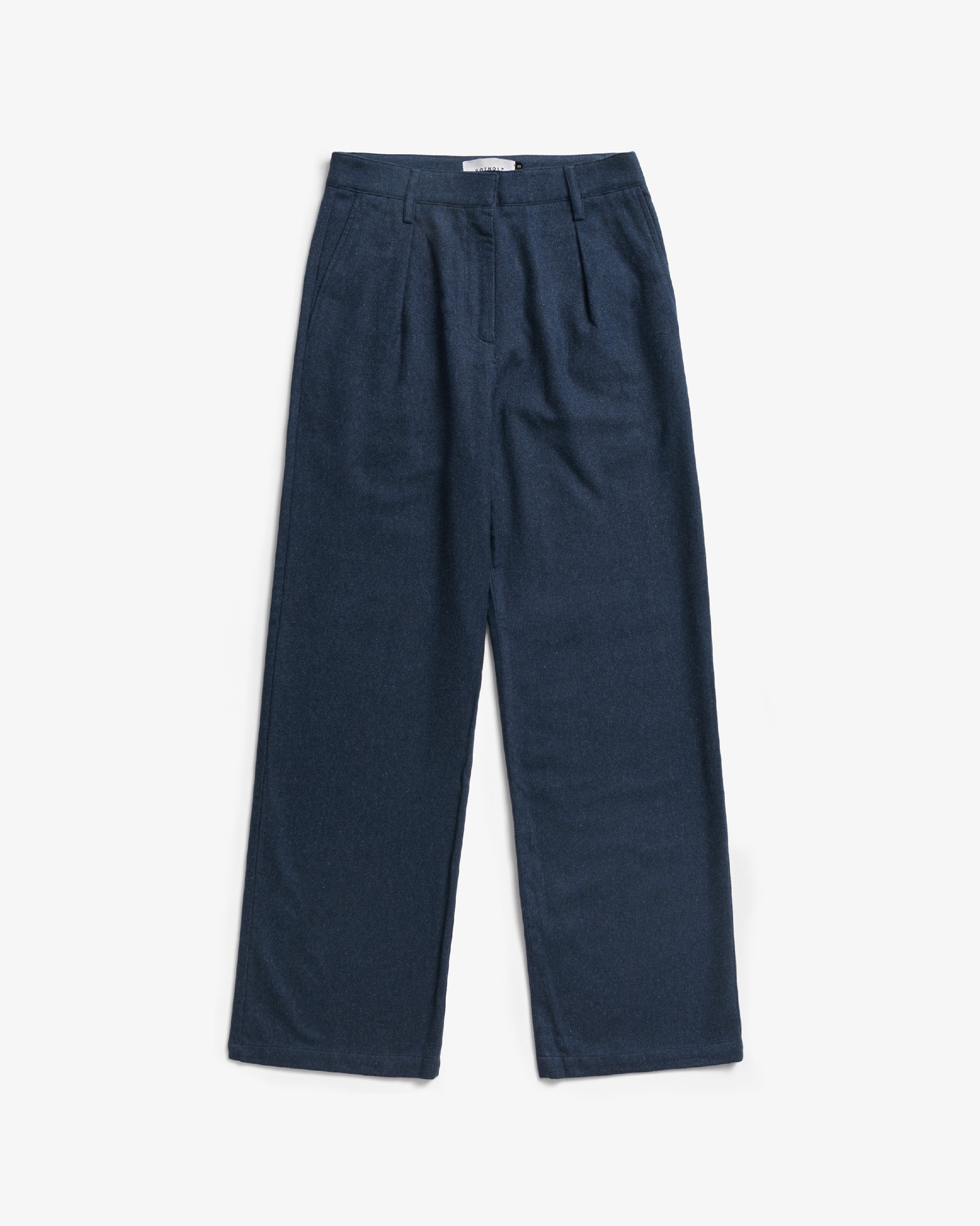 Dunkelblaue Flanellhose High-Waist aus 100% Bio-Baumwolle von Rotholz