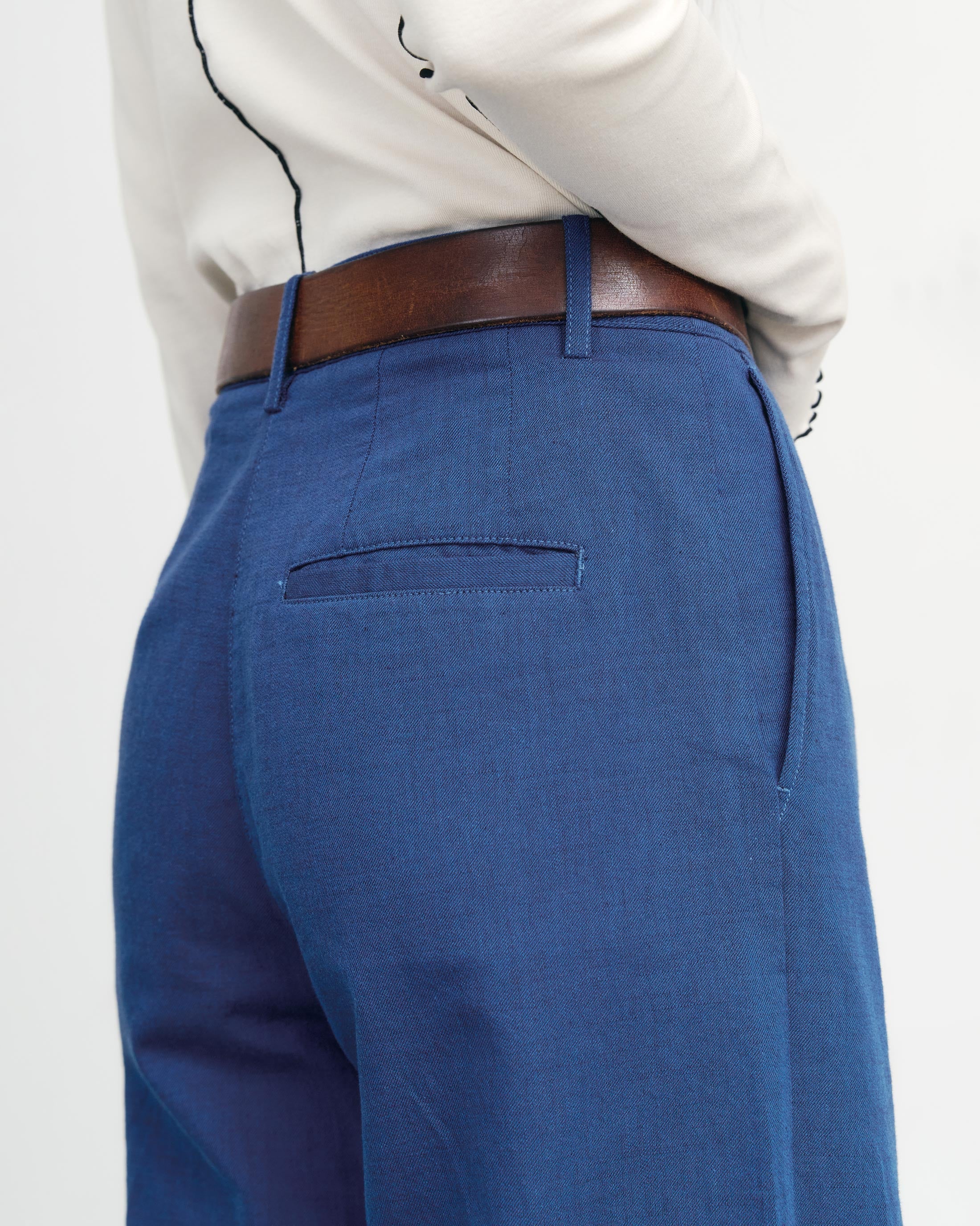 Blaue Hose High Waist aus 100% Bio-Baumwolle von Rotholz