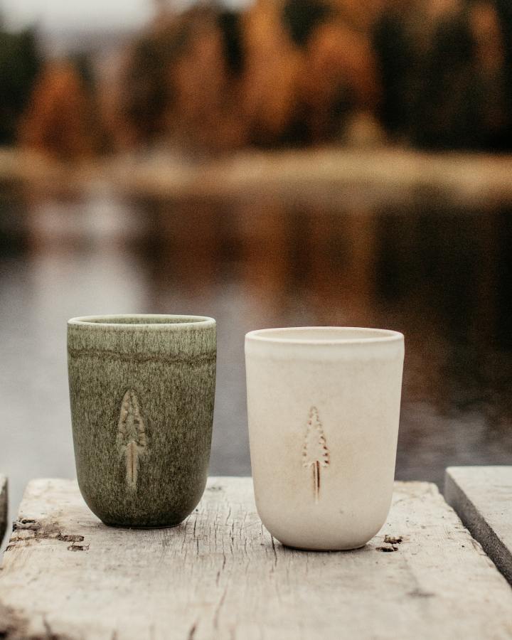 Beige Tasse Tree aus Keramik von Nikin